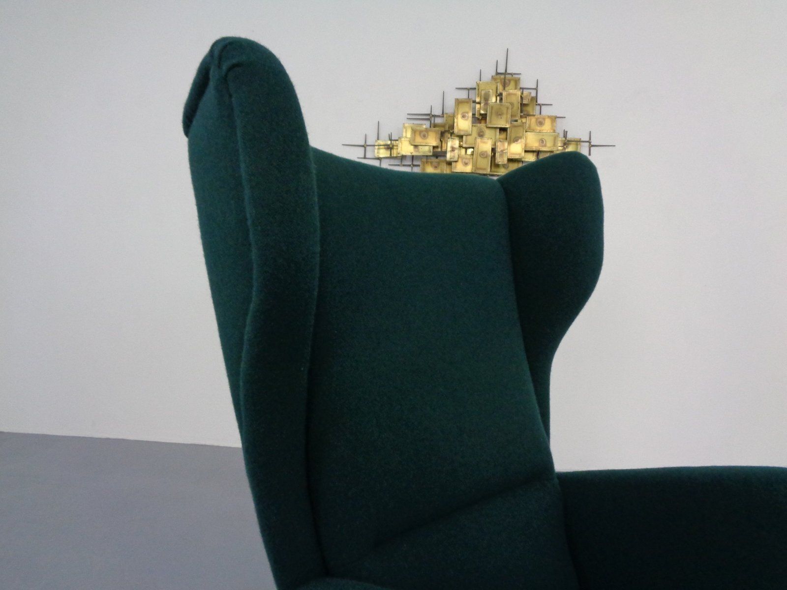French Wingback Chair With Kvadrat Tonica Upholstery, 1950s photo 2345.0