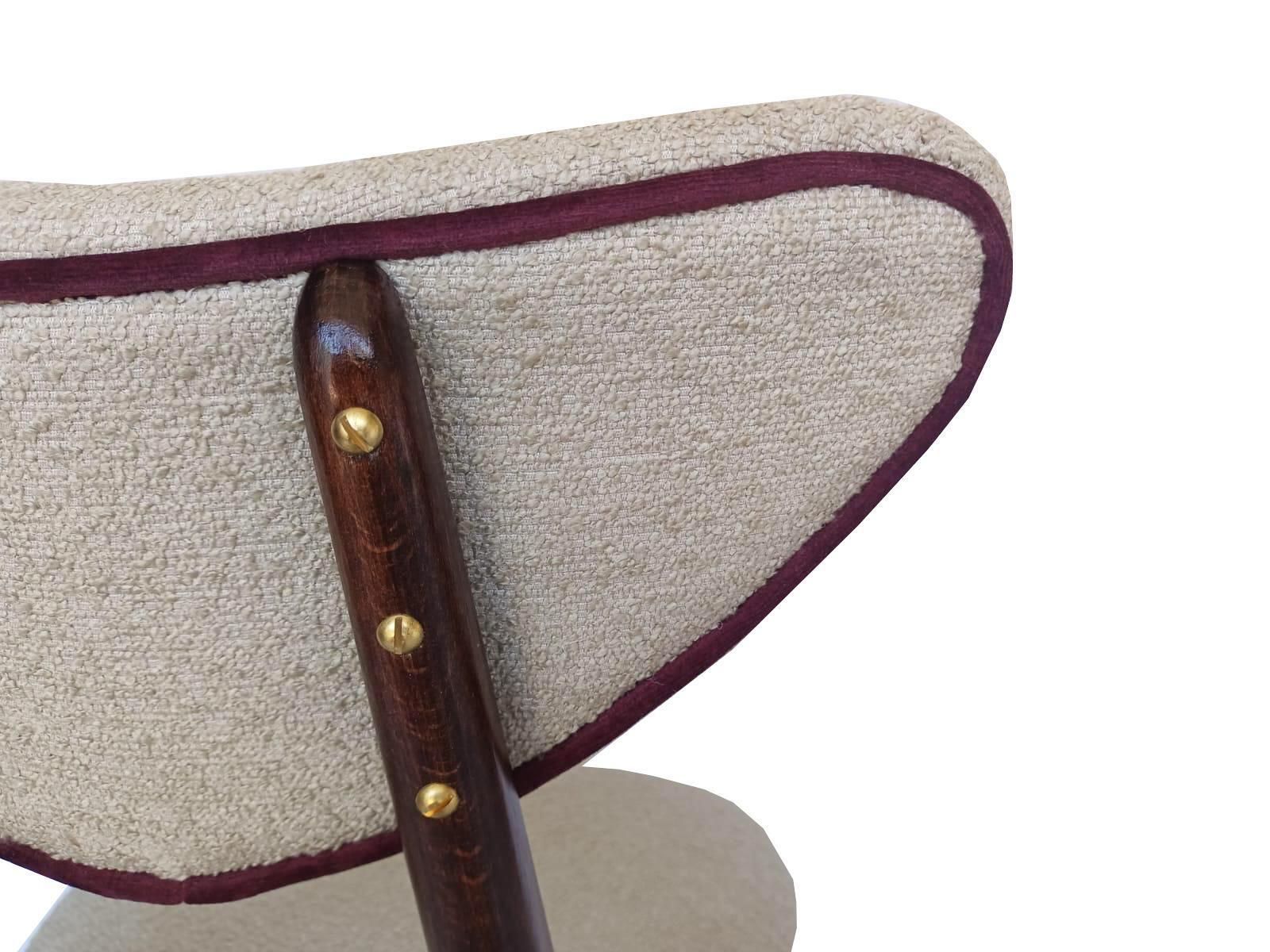 Four Heart Chairs By Helena & Jerzy Kurmanowicz In Beech Wood & Bouclé photo vinterior