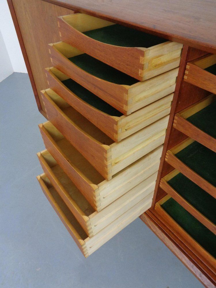 photo buy Large Teak Sideboard By Henry Rosengren Hansen For Brande Møbelindustri, Denmark, 1950s
