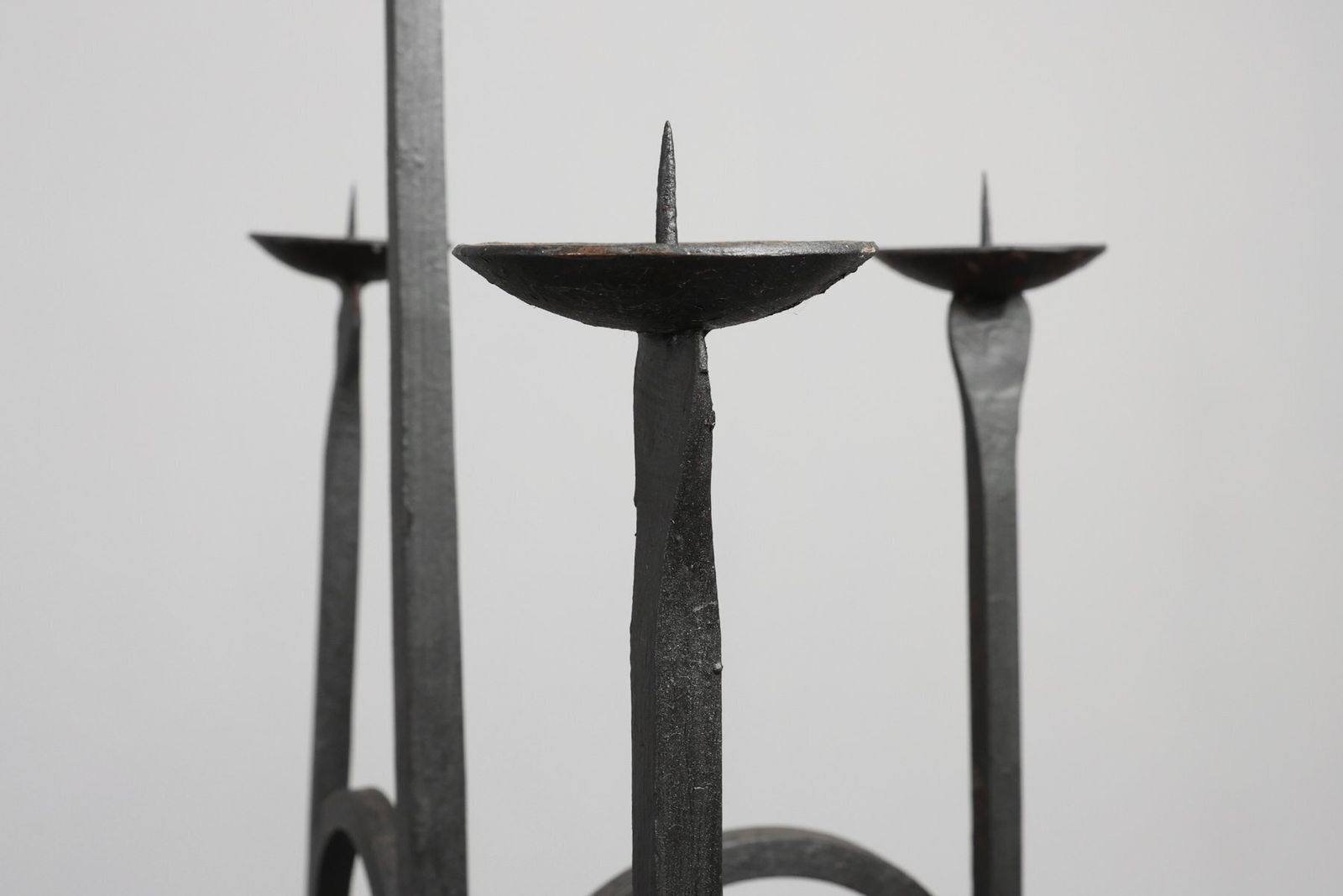 19th Century Neo‑Gothic Wrought Iron Candelabrum, France photo buy