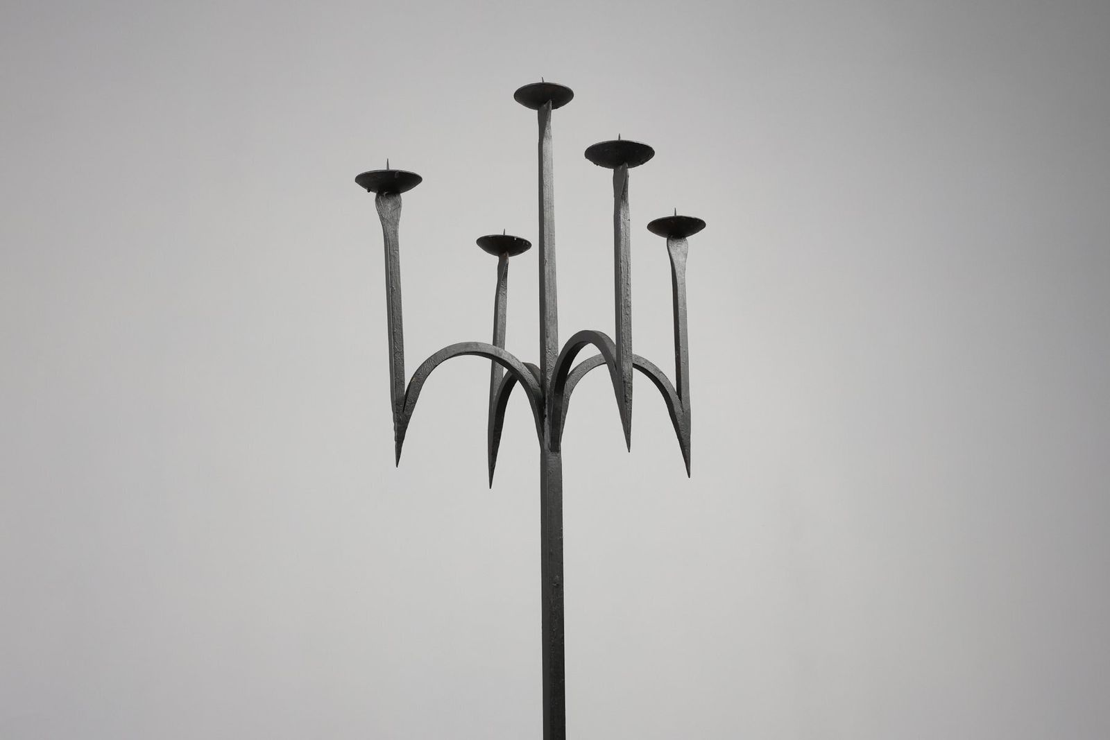 photo furniture 19th Century Neo‑Gothic Wrought Iron Candelabrum, France