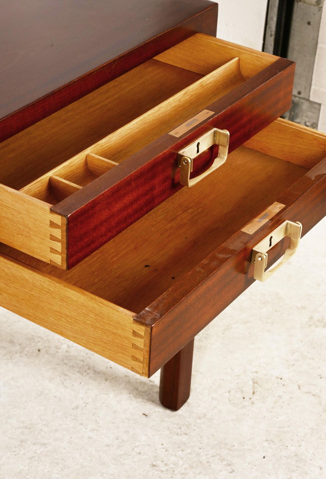 Large Danish Mahogany Desk By Bernt Petersen & Rud Rasmussen, 1960s photo vintage