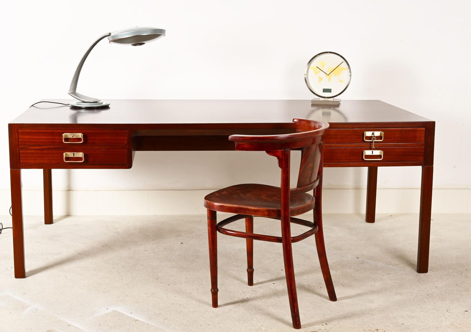 photo buy Large Danish Mahogany Desk By Bernt Petersen & Rud Rasmussen, 1960s