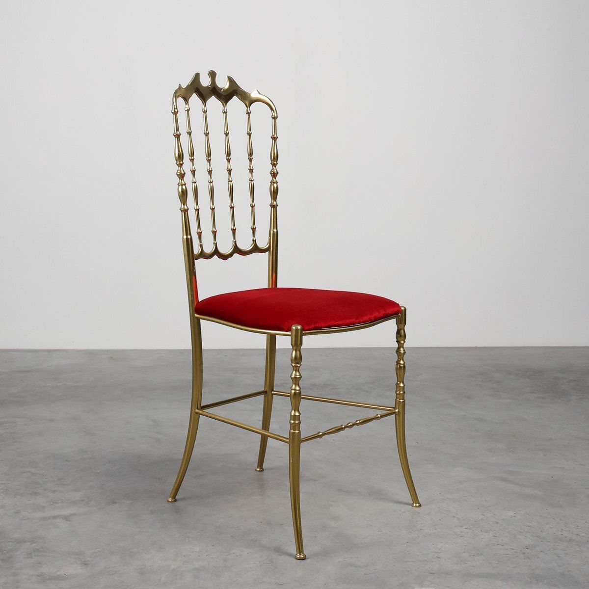 Hollywood Regency Brass Chiavari Chair From Giuseppe Gaetano Descalzi, Italy, 1950s