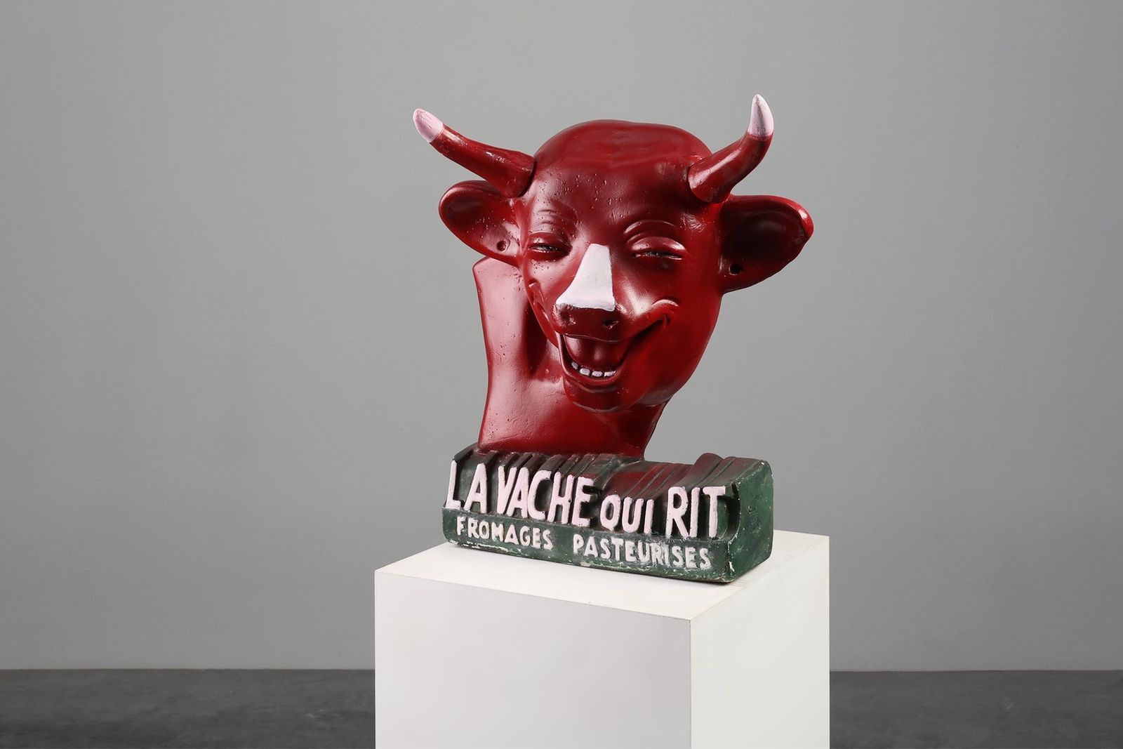 Art Deco The Laughing Cow Advertising Sculpture From Novita, France, 1920s photo vintage