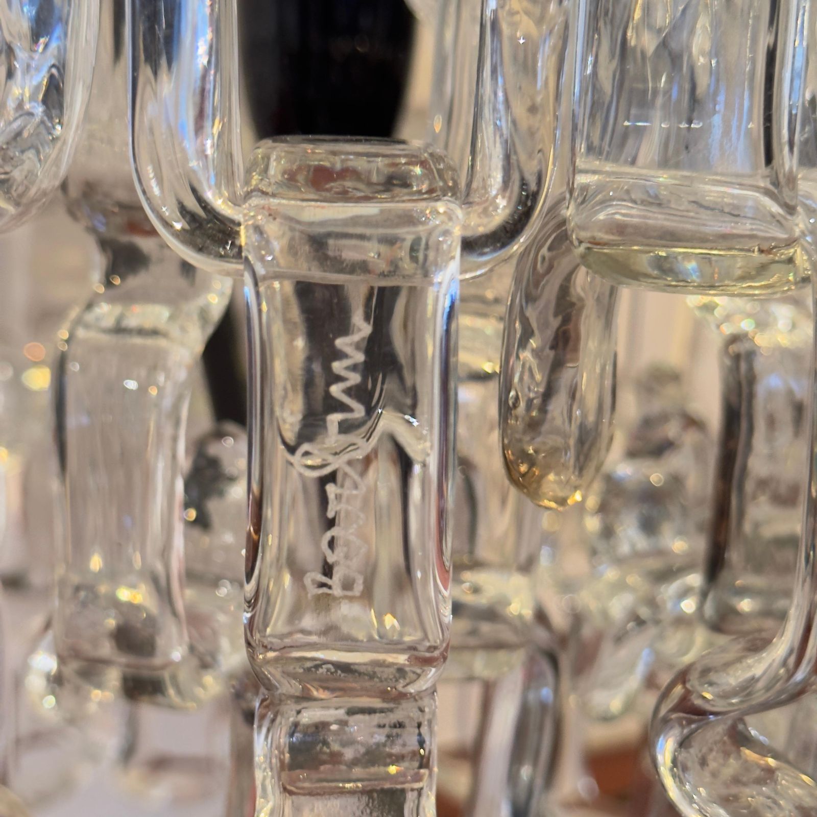 photo buy Seventies Interlocking Art Glass Work By Barbini, Italy