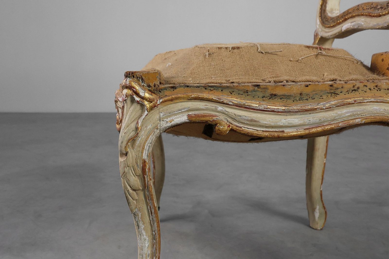 Antique Louis XV Chair In Carved Wood, 1800s photo vintage