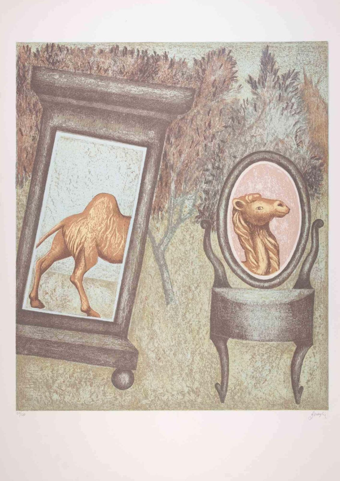 Enrico Benagliathe Camel   Lithograph By Enrico Benaglia   1990s1990s