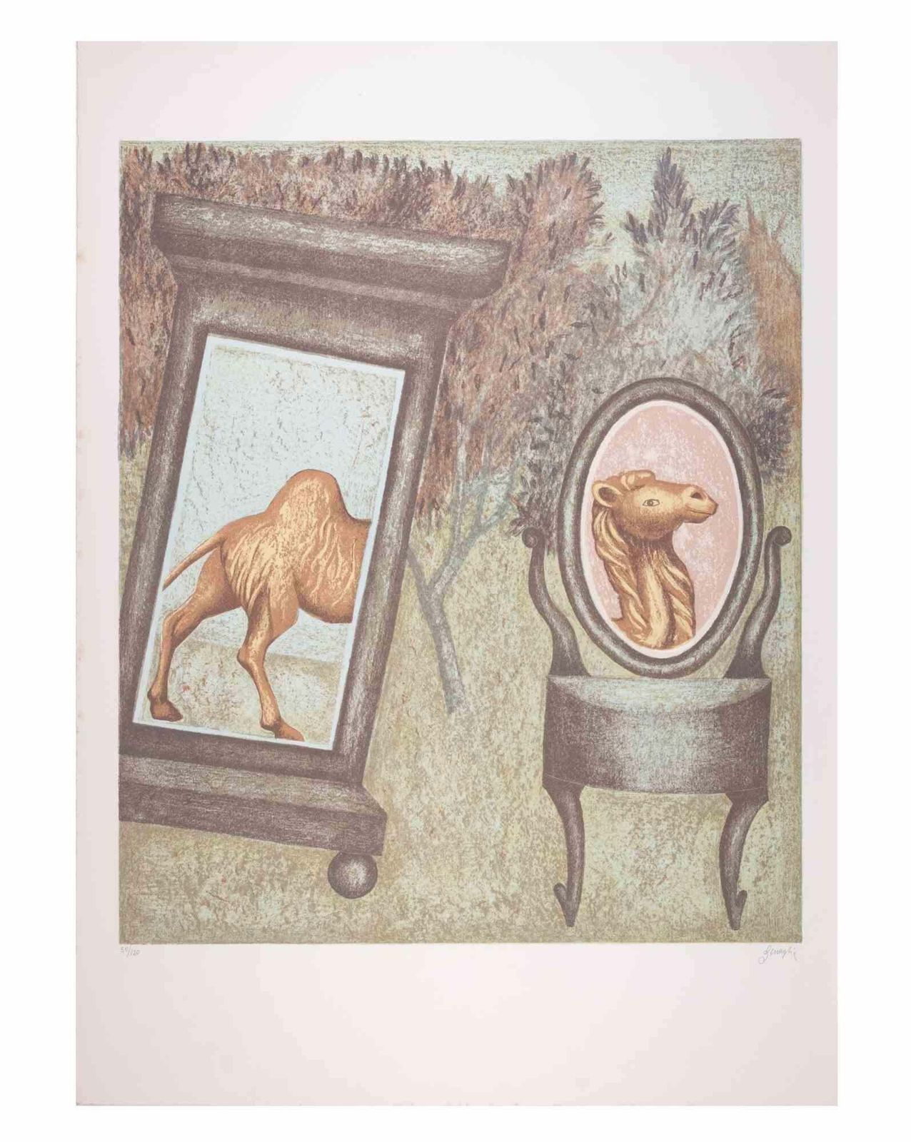 Enrico Benagliathe Camel   Lithograph By Enrico Benaglia   1990s1990s photo furniture