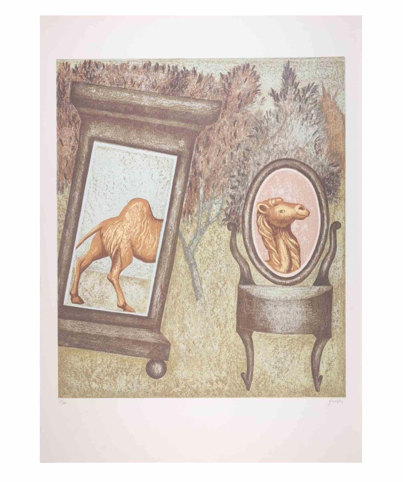 Enrico Benagliathe Camel   Lithograph By Enrico Benaglia   1990s1990s photo furniture
