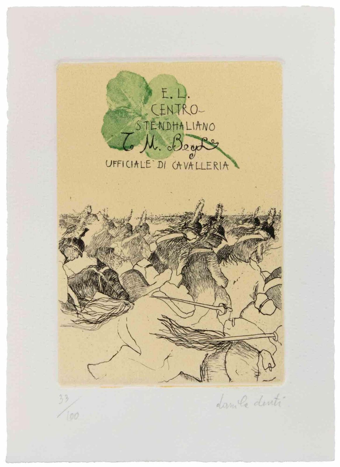 Laura Dentiex Libris Centro Stendhaliano   Etching By Laura Denti   Mid 20th Centurymid 20th Century