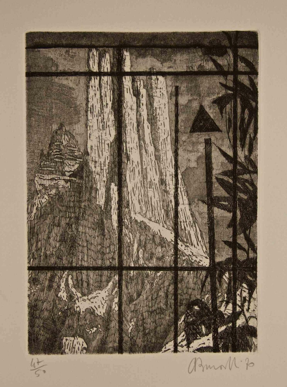 Armando Burattisintesi (Dolomites Landscape)   Etching By Armando Buratti   19701970