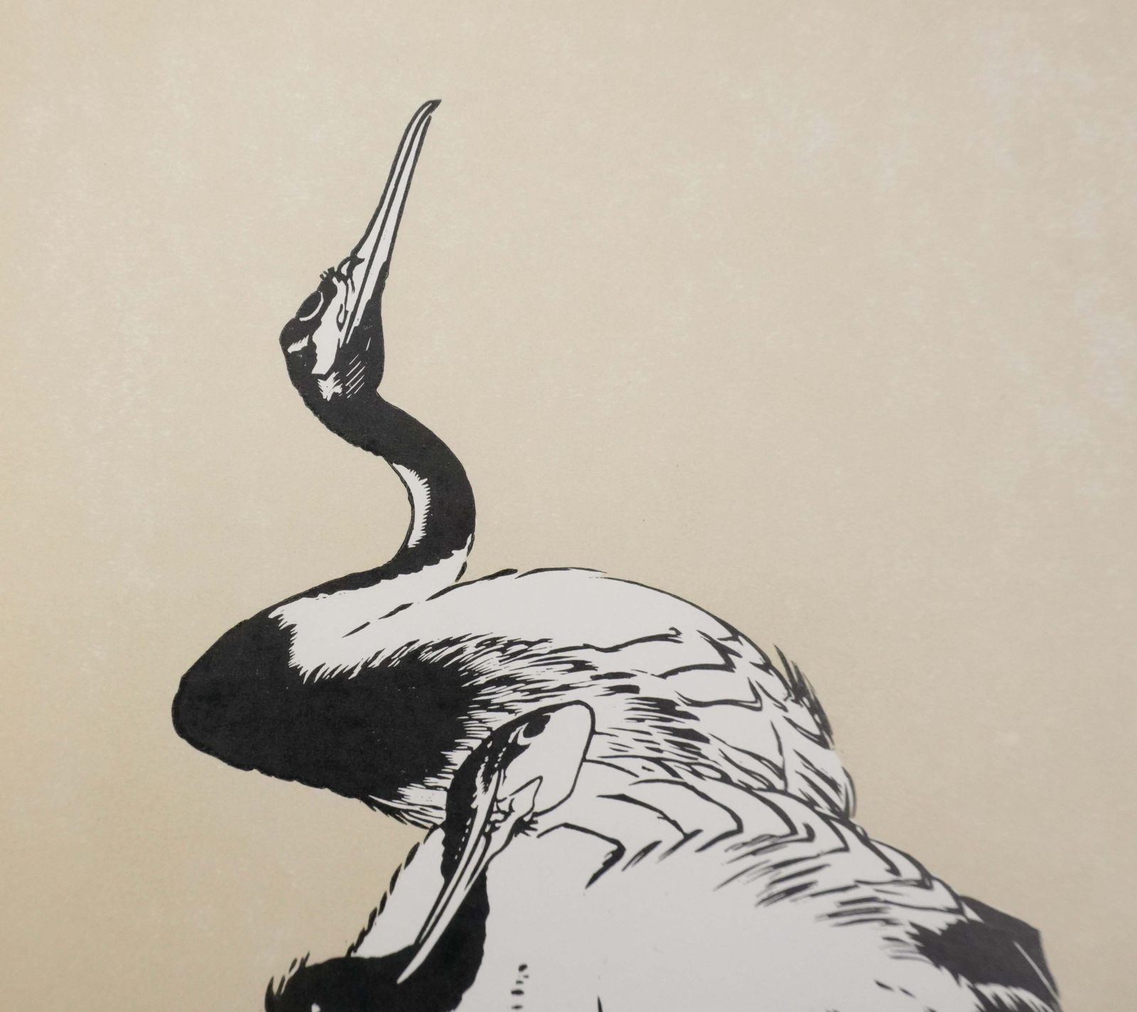 Mokuchu Urushibarajapanese Print, Herons   Signed Woodcut photo 134.0