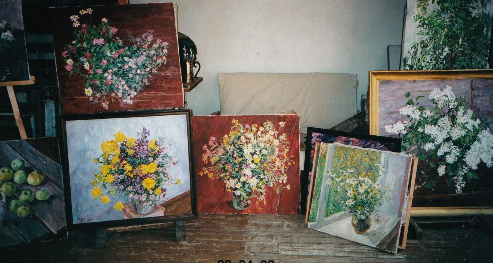 Maya Kopitzevawhite Cherry Blossoms ,   Flowers, Russian Impressionism Oil Cm 110 X 801982 photo vinterior