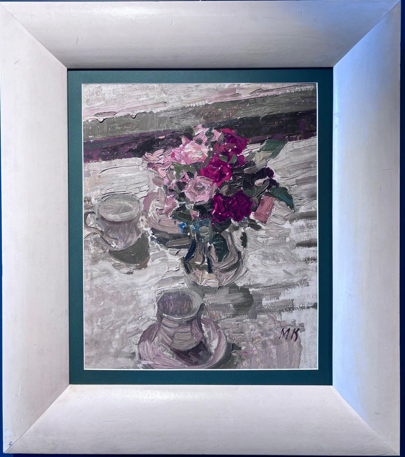 Maya Kopitzevavaso Di Rose , Rosa E Rosse   Olio Su Cartone Cm. 40 X 49 1980 Ca1980