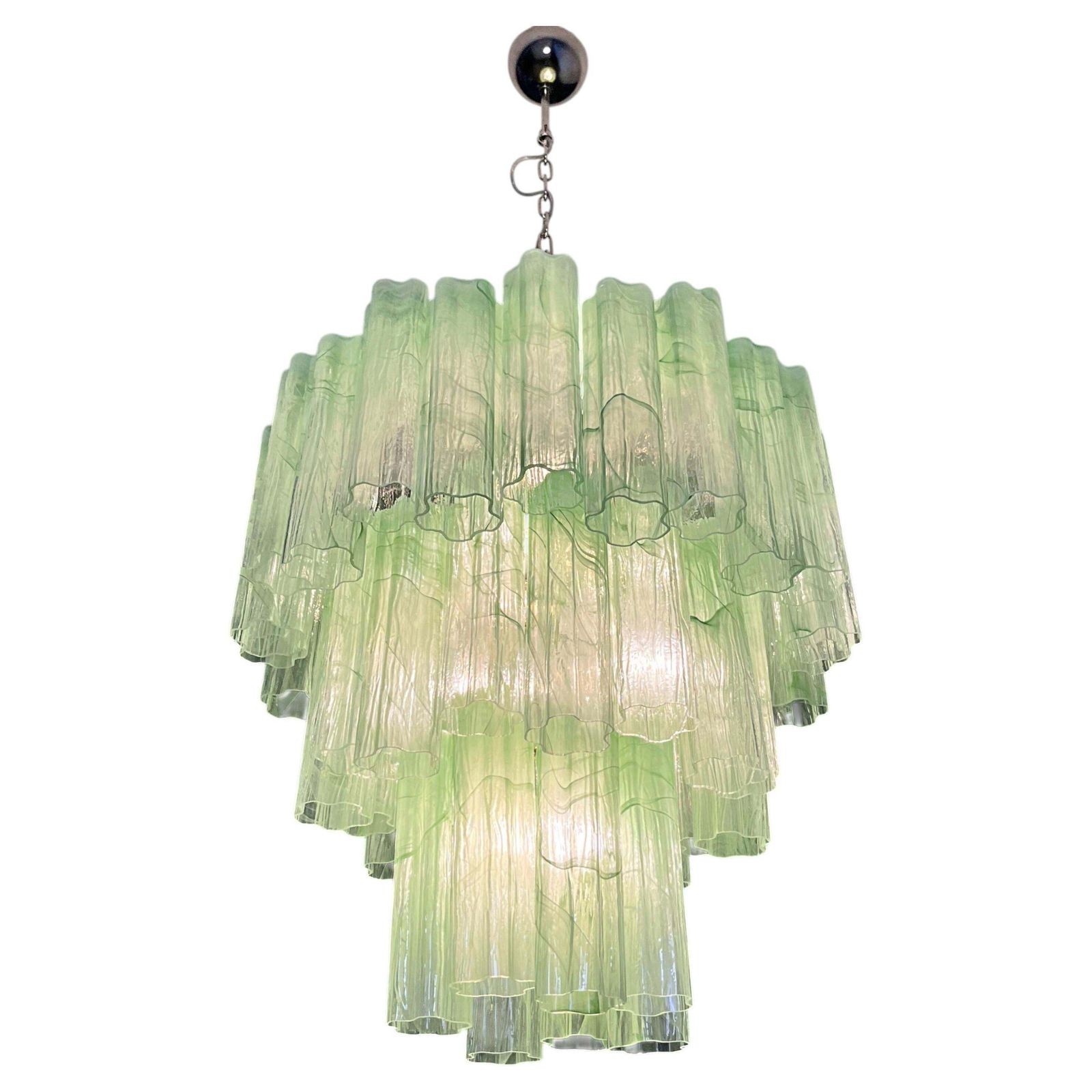 Pair Italian Chandeliers In Murano Glass photo vintage