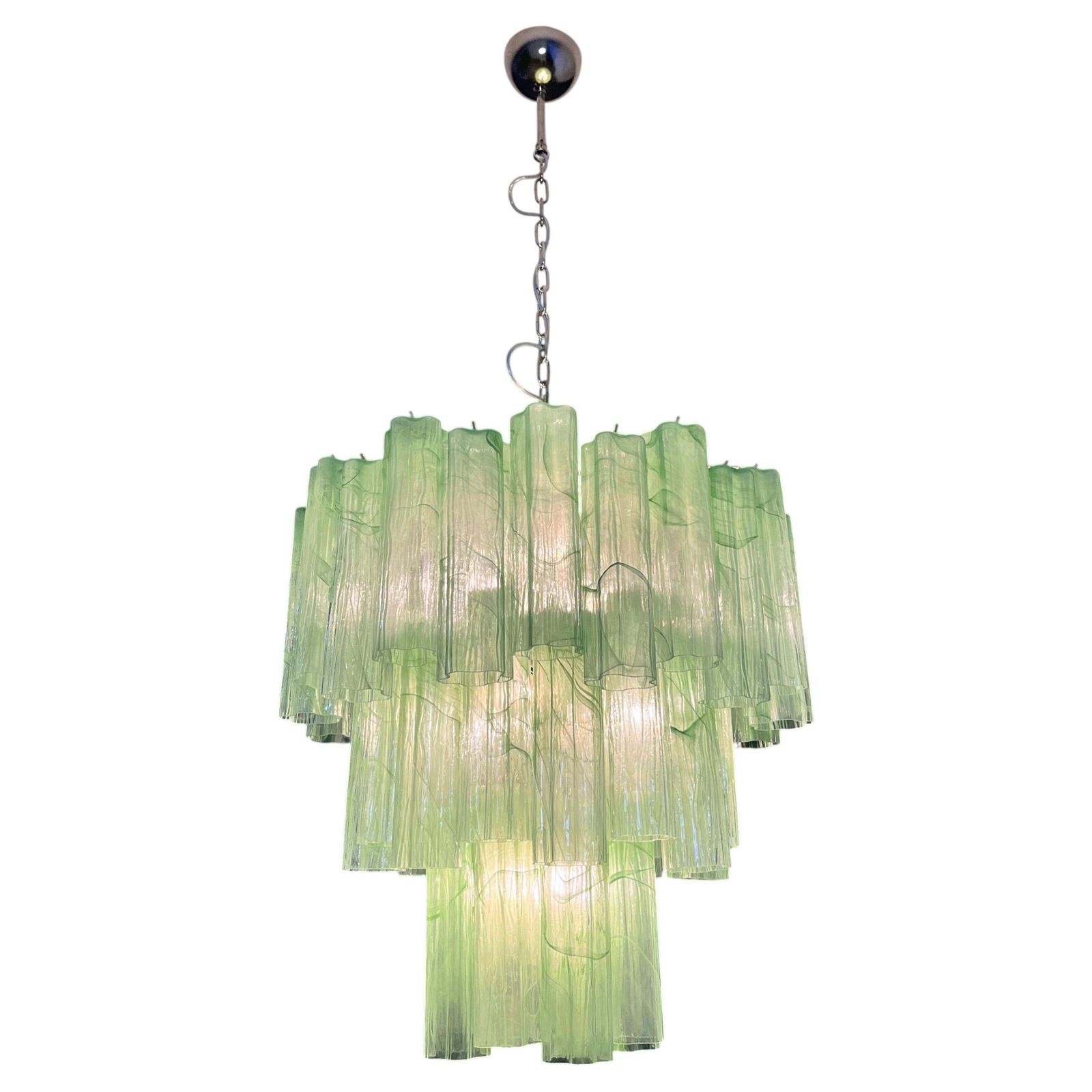 photo for sale Pair Italian Chandeliers In Murano Glass