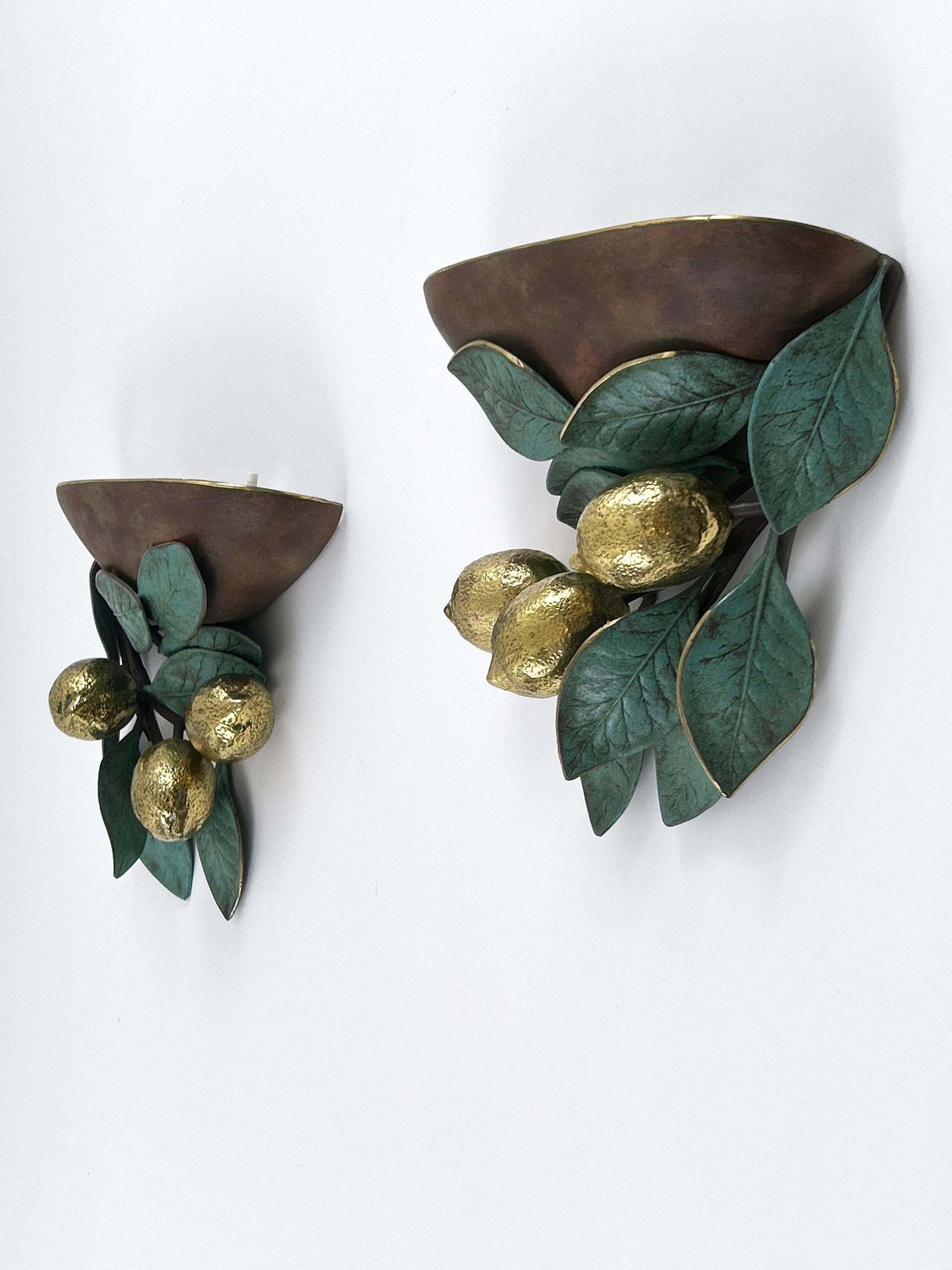 photo furniture Set Of Two Rare & Amazing Mid Century Brass Lemon Sconces By Hans Möller 1970s