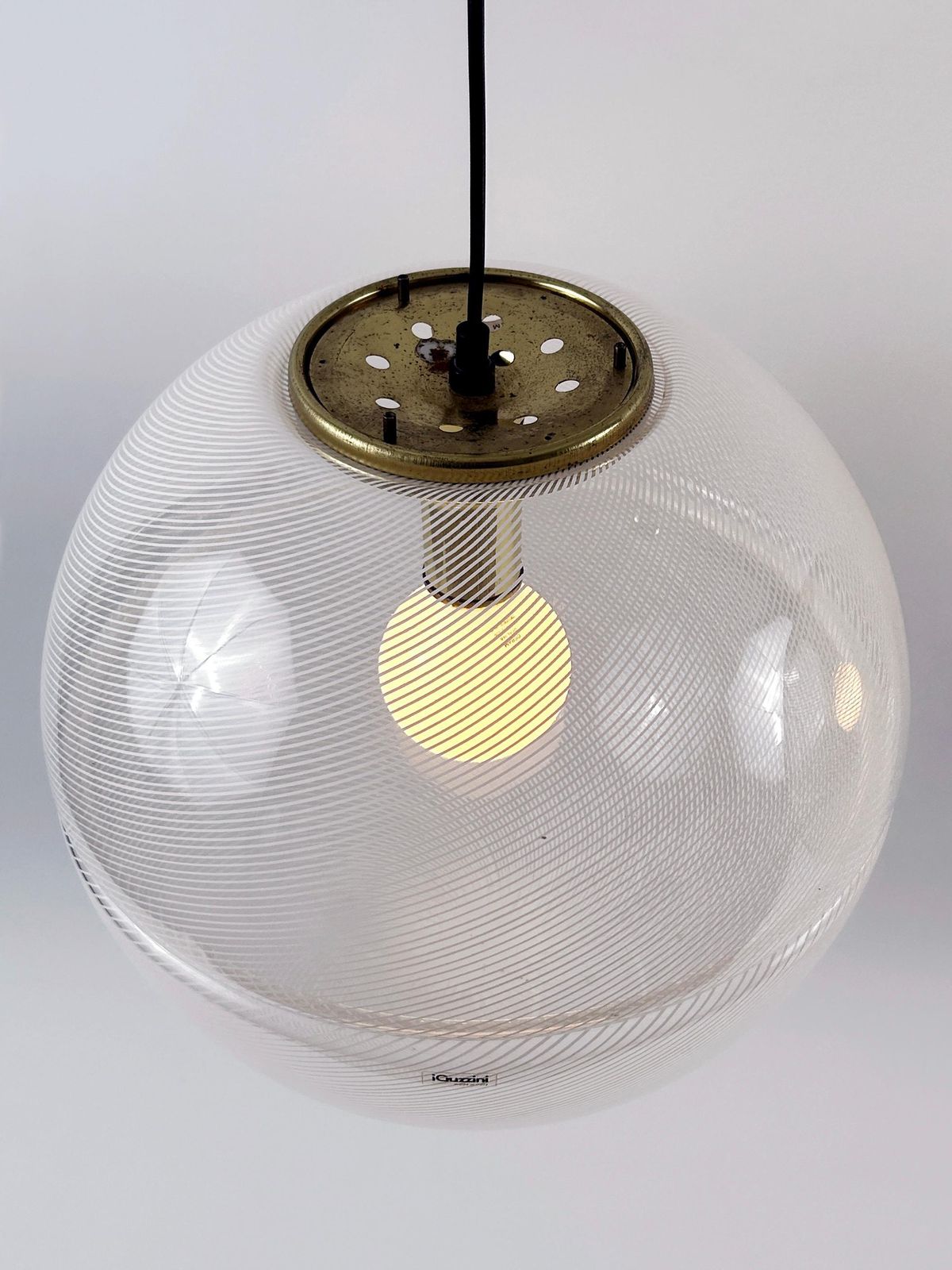 Lighting 1 Of 2 Elegant Mid Century Modern Sfera Pendant Lamps By Iguzzini Italy 1970s photo