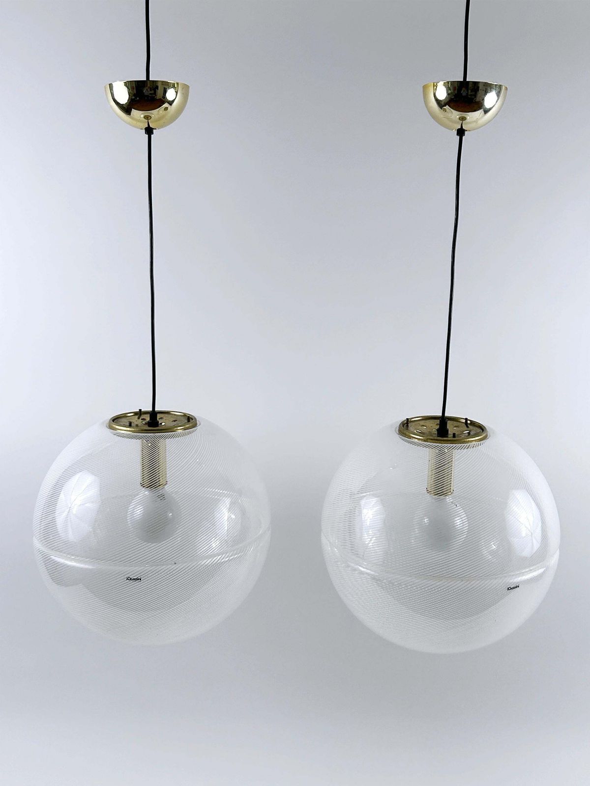 1779.0 1 Of 2 Elegant Mid Century Modern Sfera Pendant Lamps By Iguzzini Italy 1970s photo