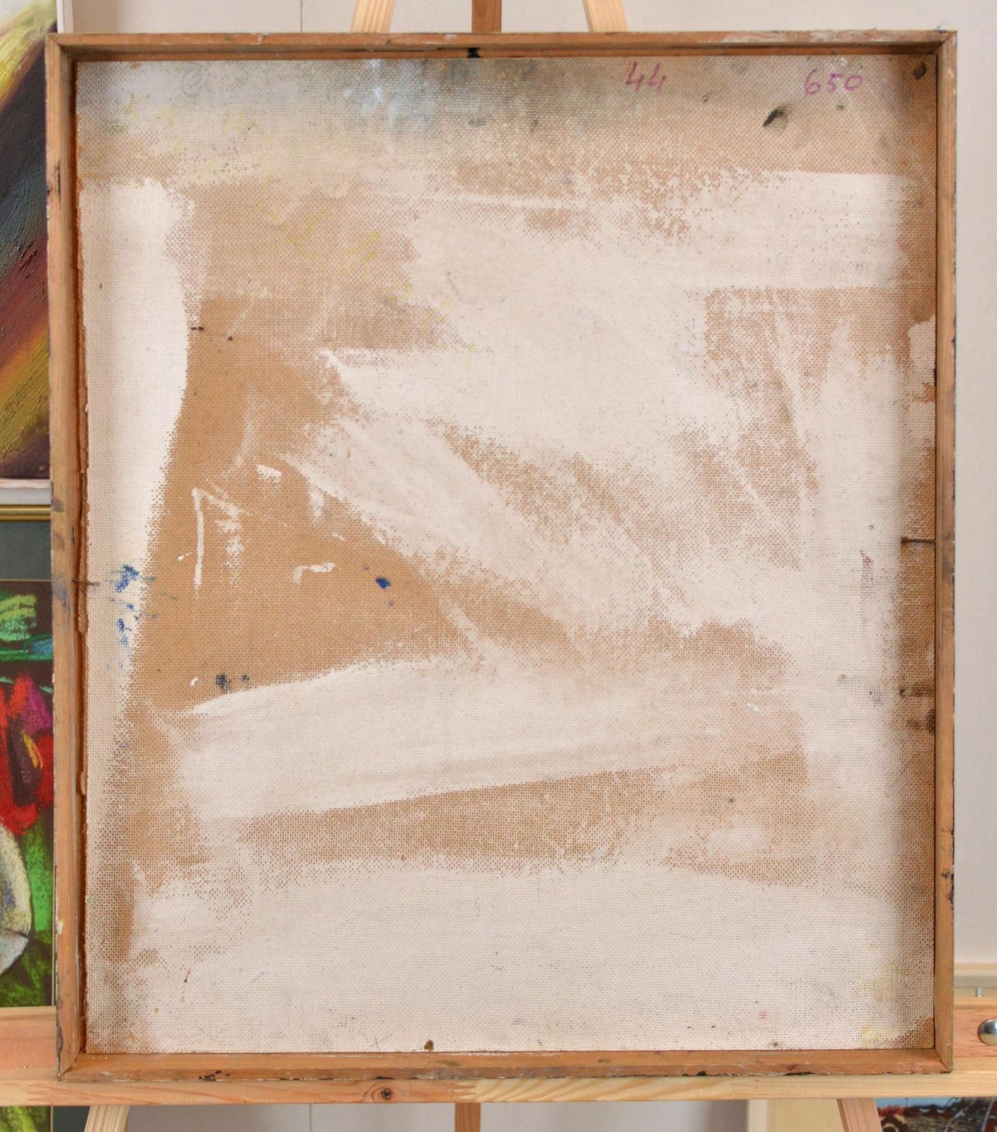 photo furniture Imants Vecozolsstill Life With Baguette. Cardboard, Oil. 57x49 Cm1999