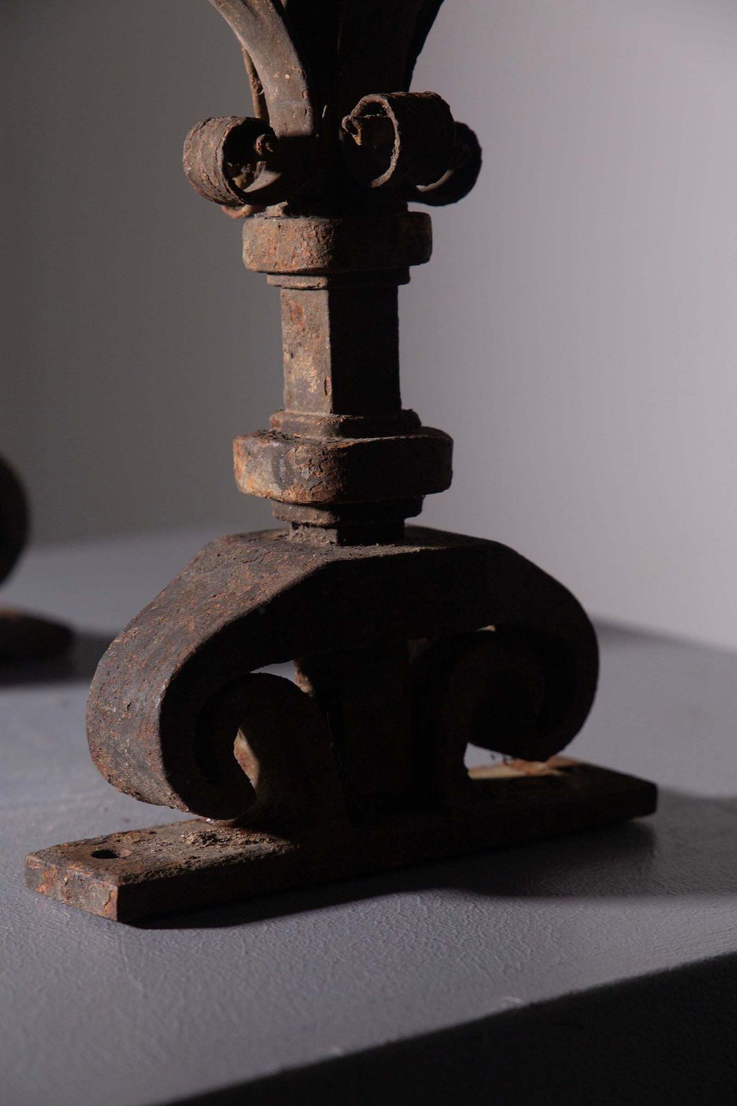 Pair Of Antique Italian Wrought Iron Torch Holders For Outdoor Use photo vinterior