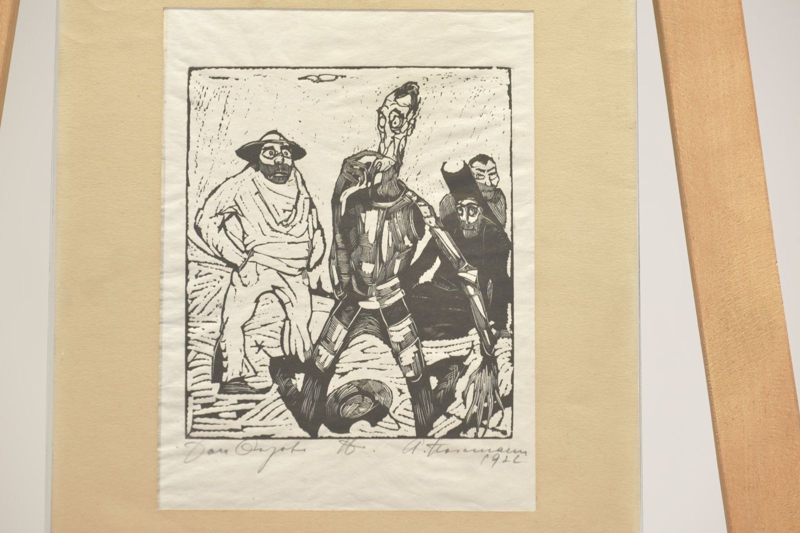 Don Quichotte Von Der Mancha, Arminius Hasemann, Woodcut, Berlin, 1922, On Japanese Paper Under Glass photo Art