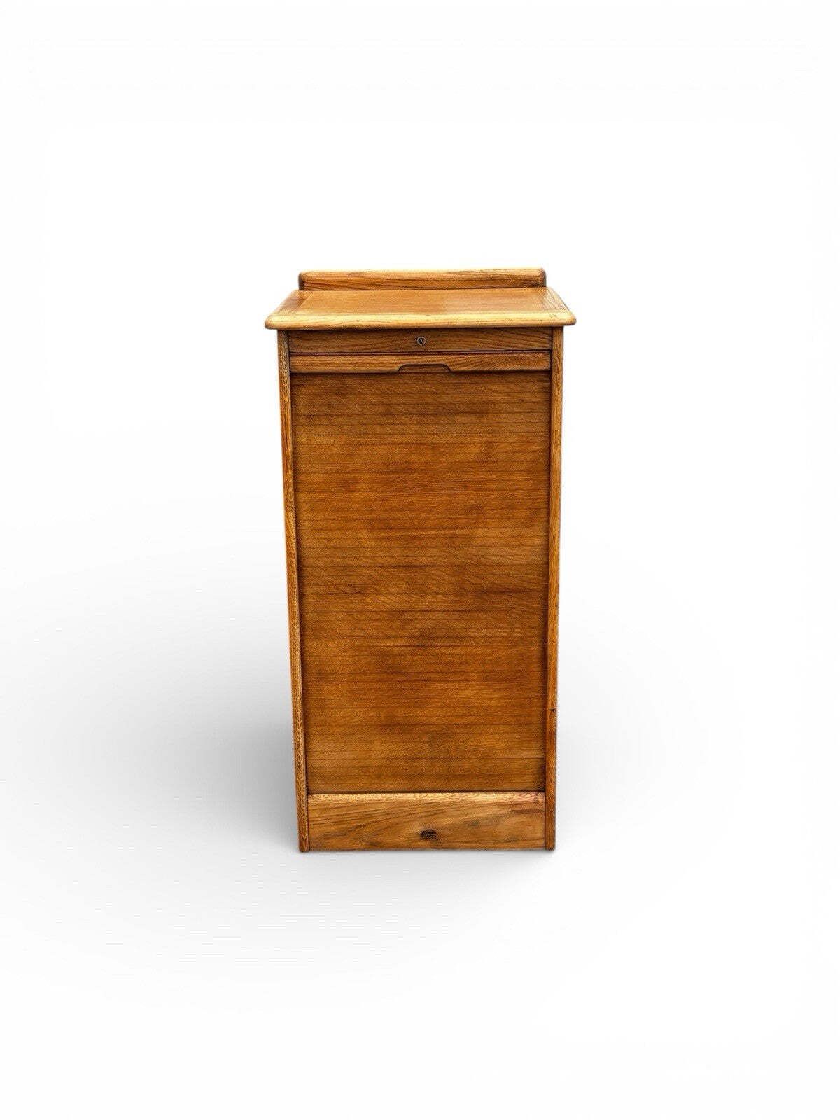 Light Oak Set Of 9 Filing Drawers With Tambour Rolling Front, With Key photo for sale