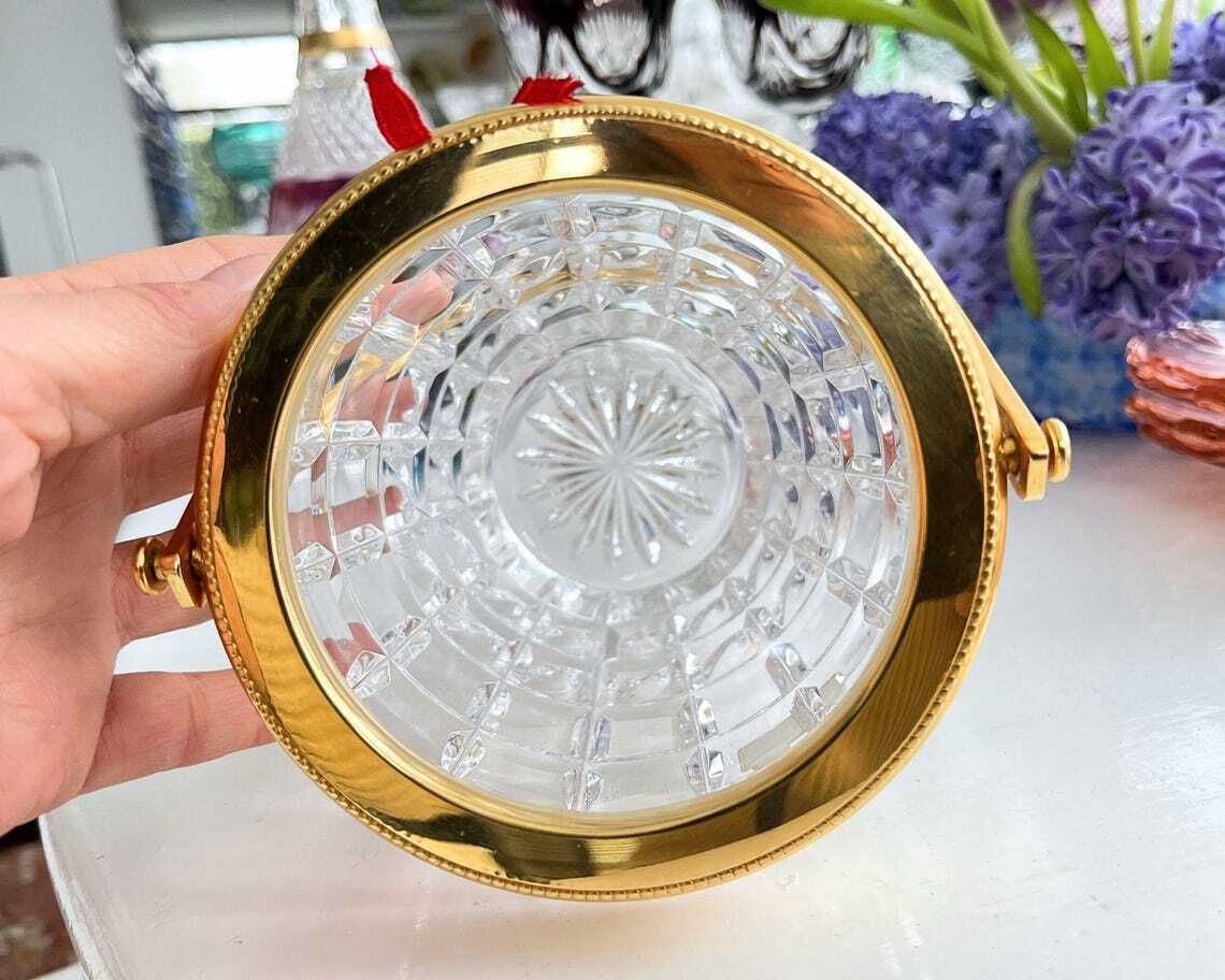 Franse Kristallen Ijsemmer | 1 Stuk | Vintage Gouden Rand photo Woonaccessoires