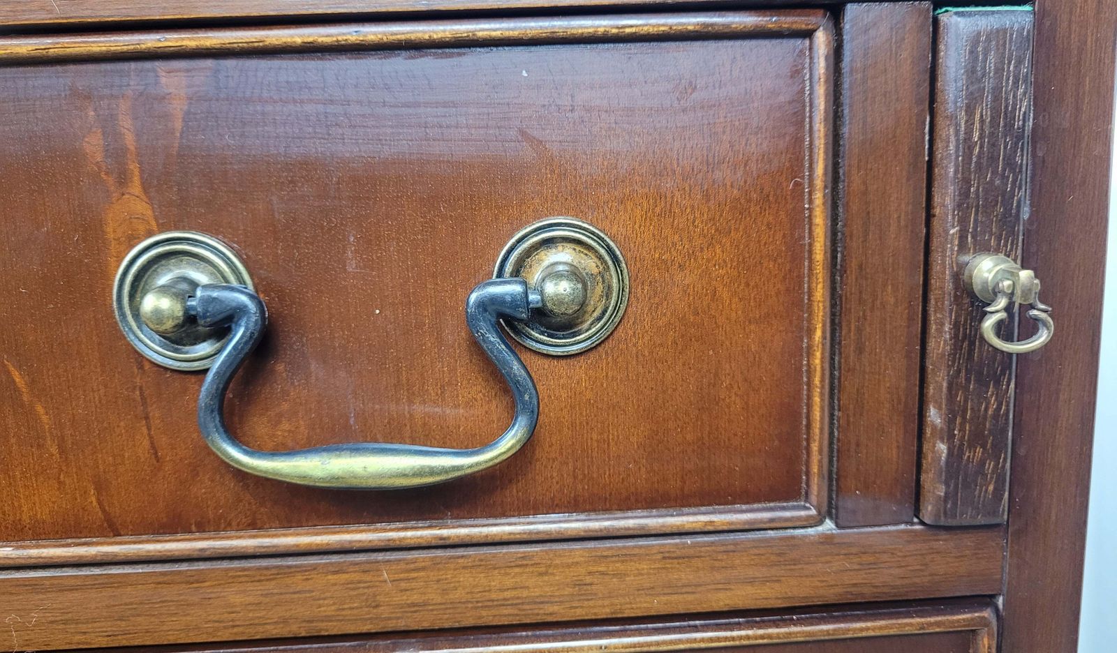 photo buy Vintage Writing Desk Bureau Key Lockable Drawers Leather 1950