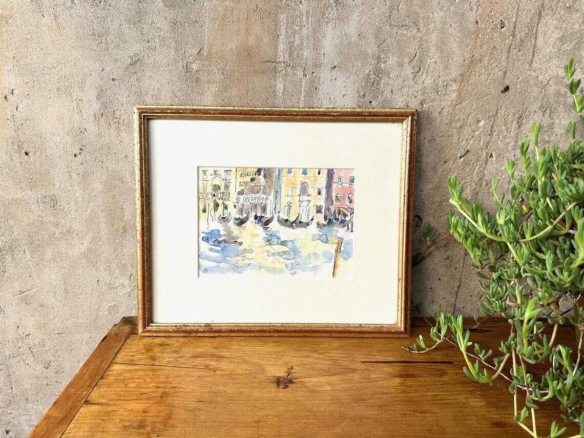 Original Arthur Giardelli (1911 2009) Venice Signed Watercolour Painting   'Gondola!, Gondola!' photo for sale