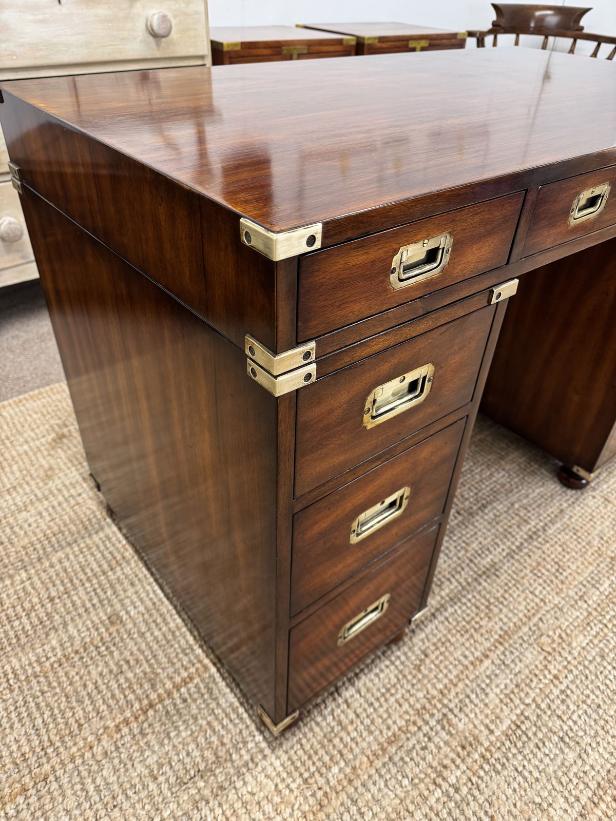 Vintage Mahogany Campaign Desk photo vintage