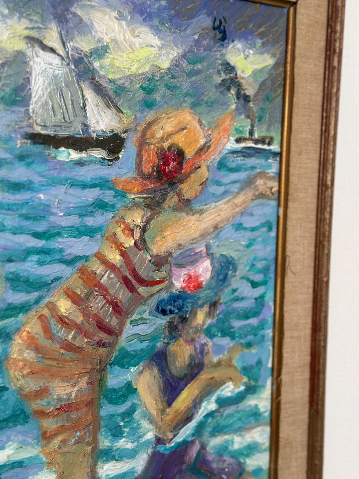 Original Swedish Oil On Panel – “Summer” By Lars Ljungquis 2008 – Vintage & Framed – 61.5 × 75 Cm (24.2" × 29.5") photo furniture