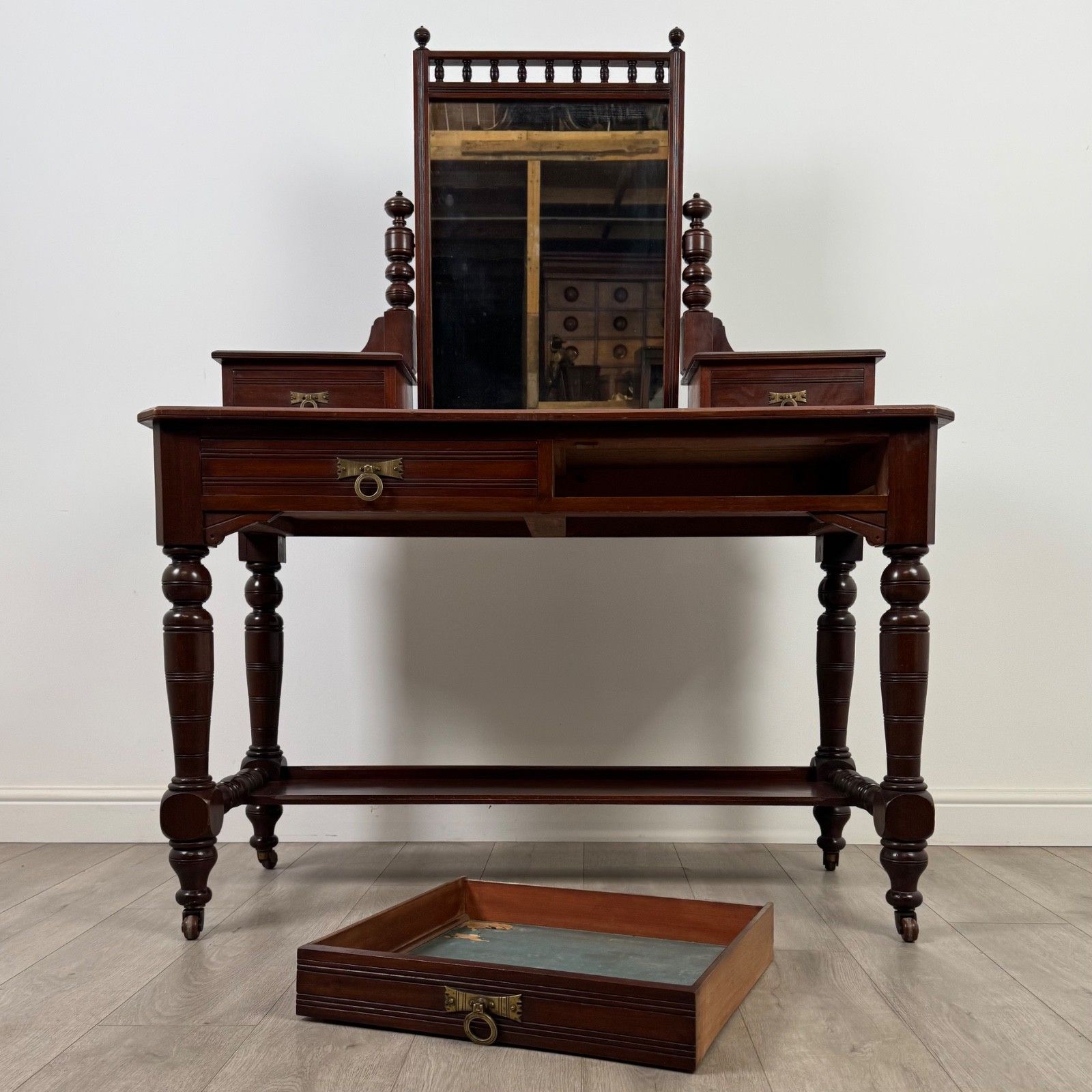 photo for sale Antique 20th Century Edwardian Dressing Table In Mahogany ( Af 5238 )