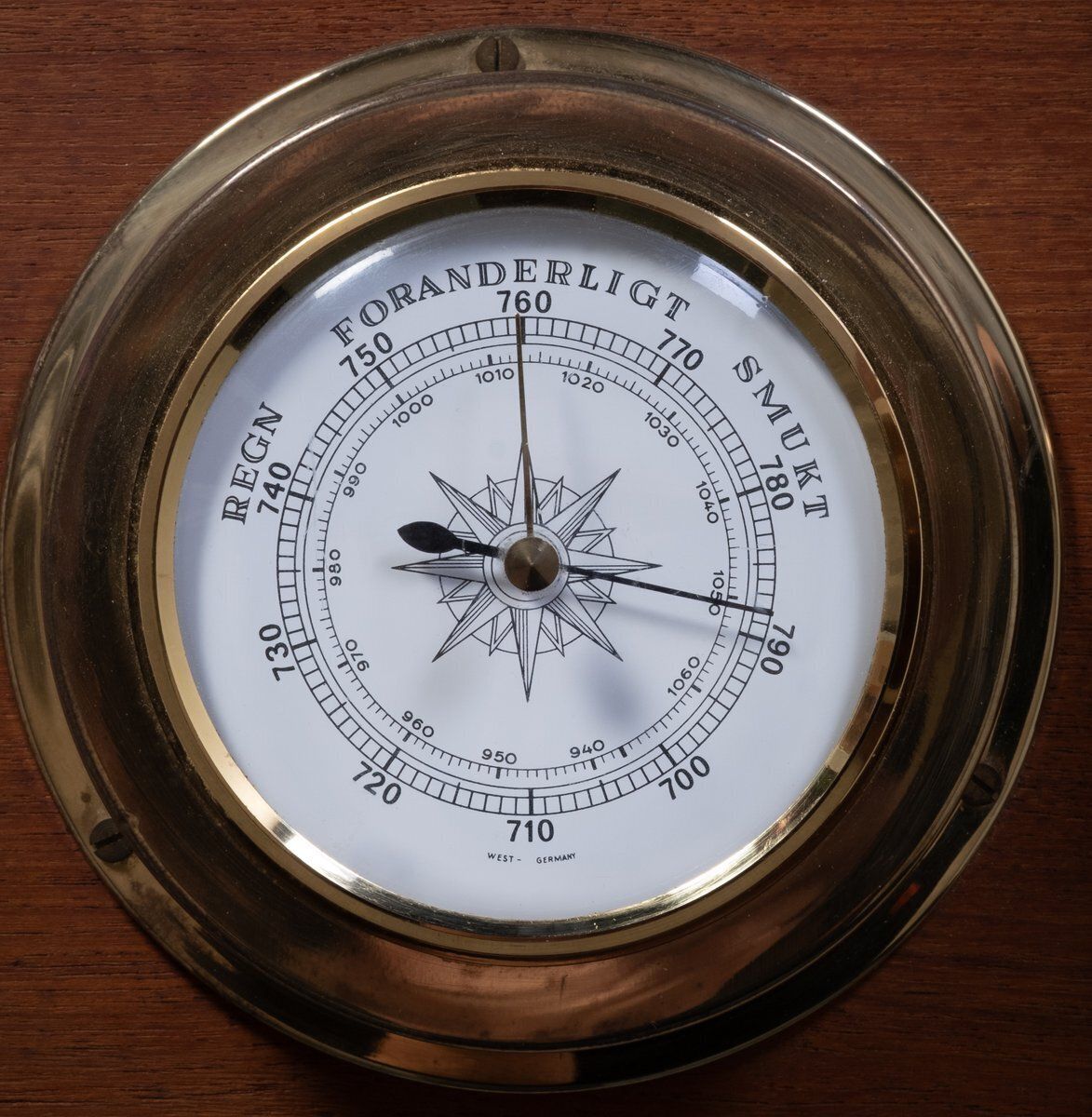 Ships Clock And Barometer In Teak And Brass, 1960s photo furniture