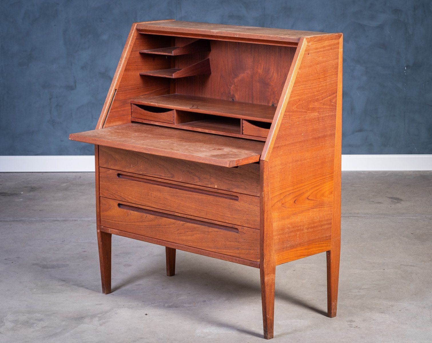 Vintage Teakhouten Secretaire Van Nils Jonsson, Jaren 1960 photo Meubels