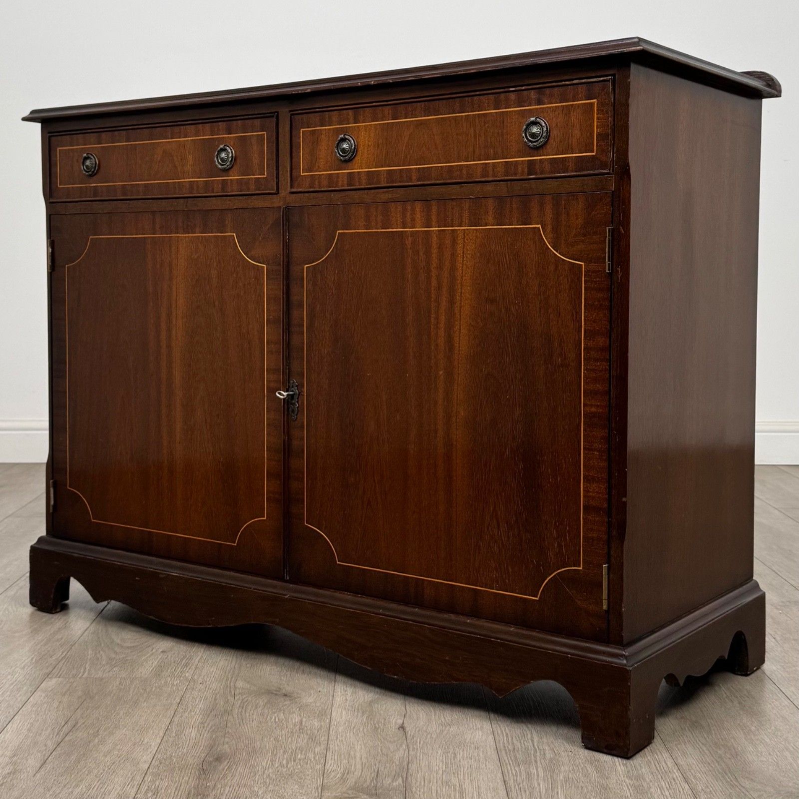 Antique 20th Century Inlaid Cupboard In Mahogany ( Af 5263 ) photo for sale