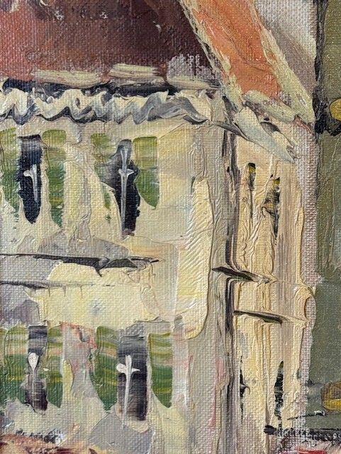 Oil Painting Of A French Market Square Scene photo 395.0