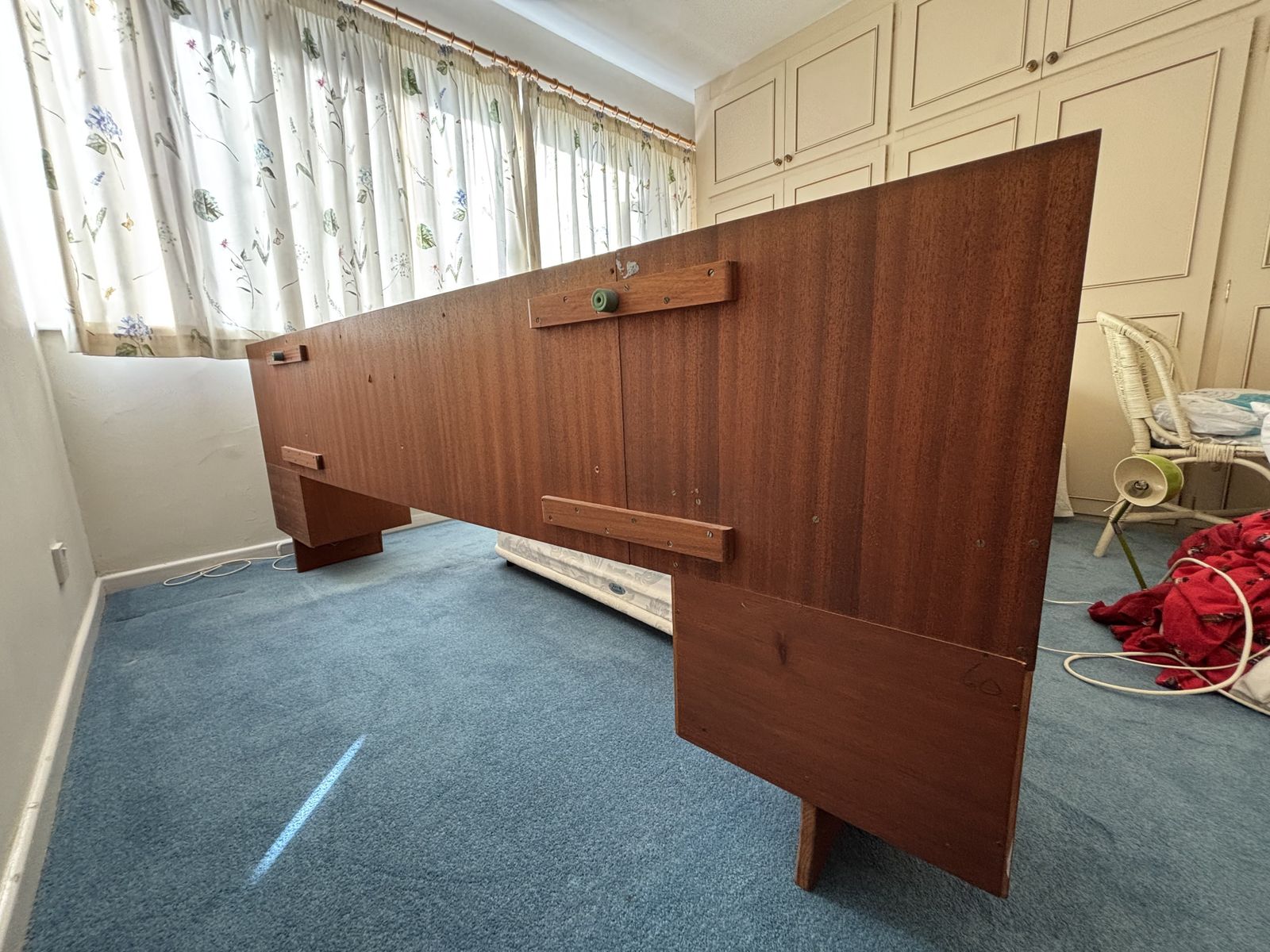 Mid Century Teak Headboard & Floating Bedside Tables By William Lawrence Of Nottingham. photo for sale