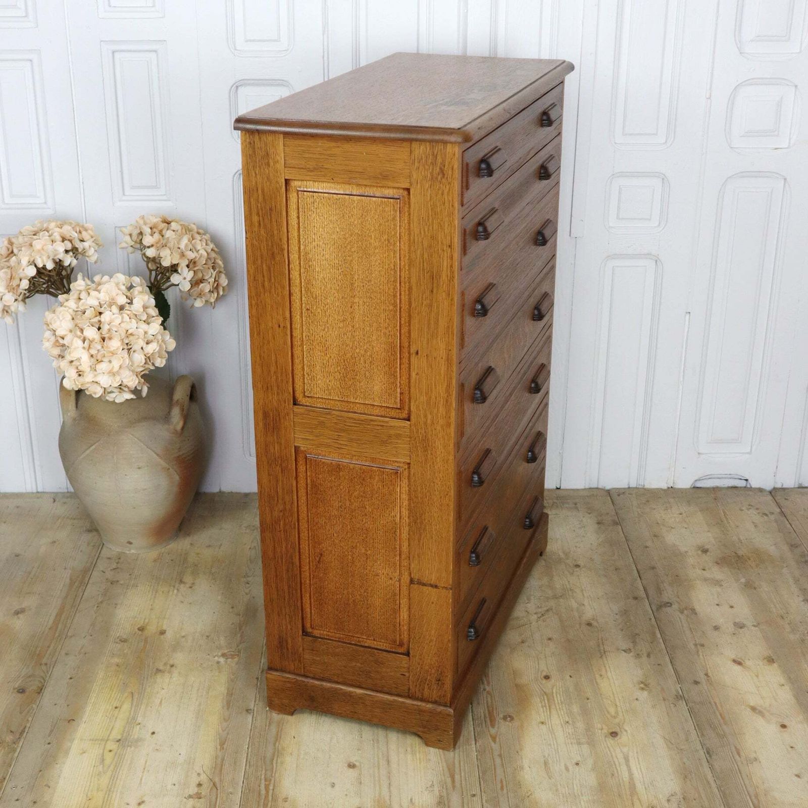 Furniture Antique Oak Printers Map Drawers Tallboy 2002g photo