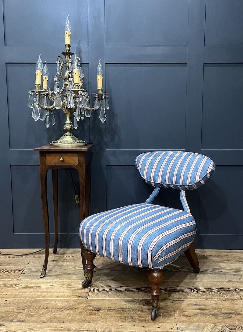 An English Victorian Ironback Bedroom Chair