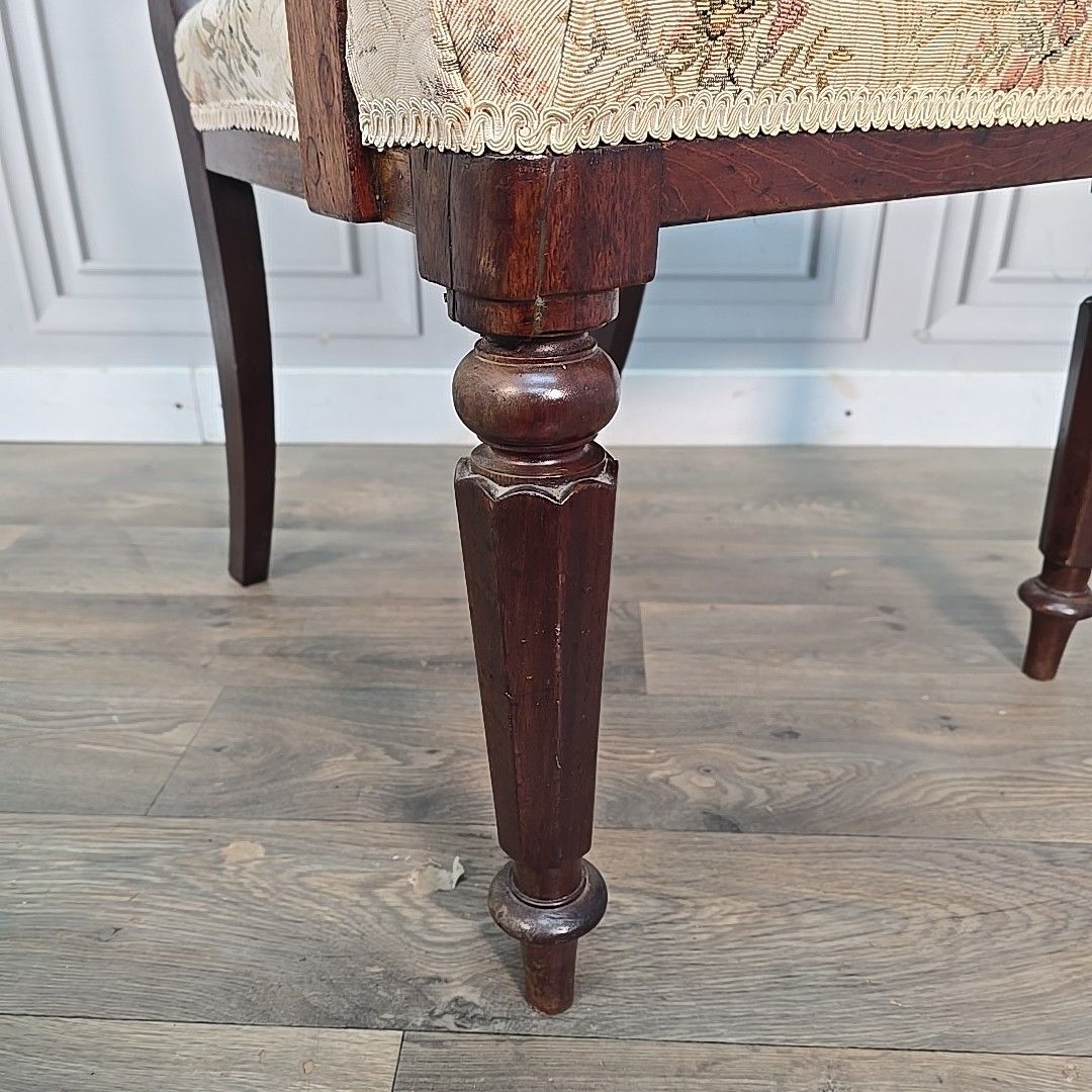 Antique Victorian Mahogany Armchair Solid Wood Regency Style Carver Desk Chair photo for sale