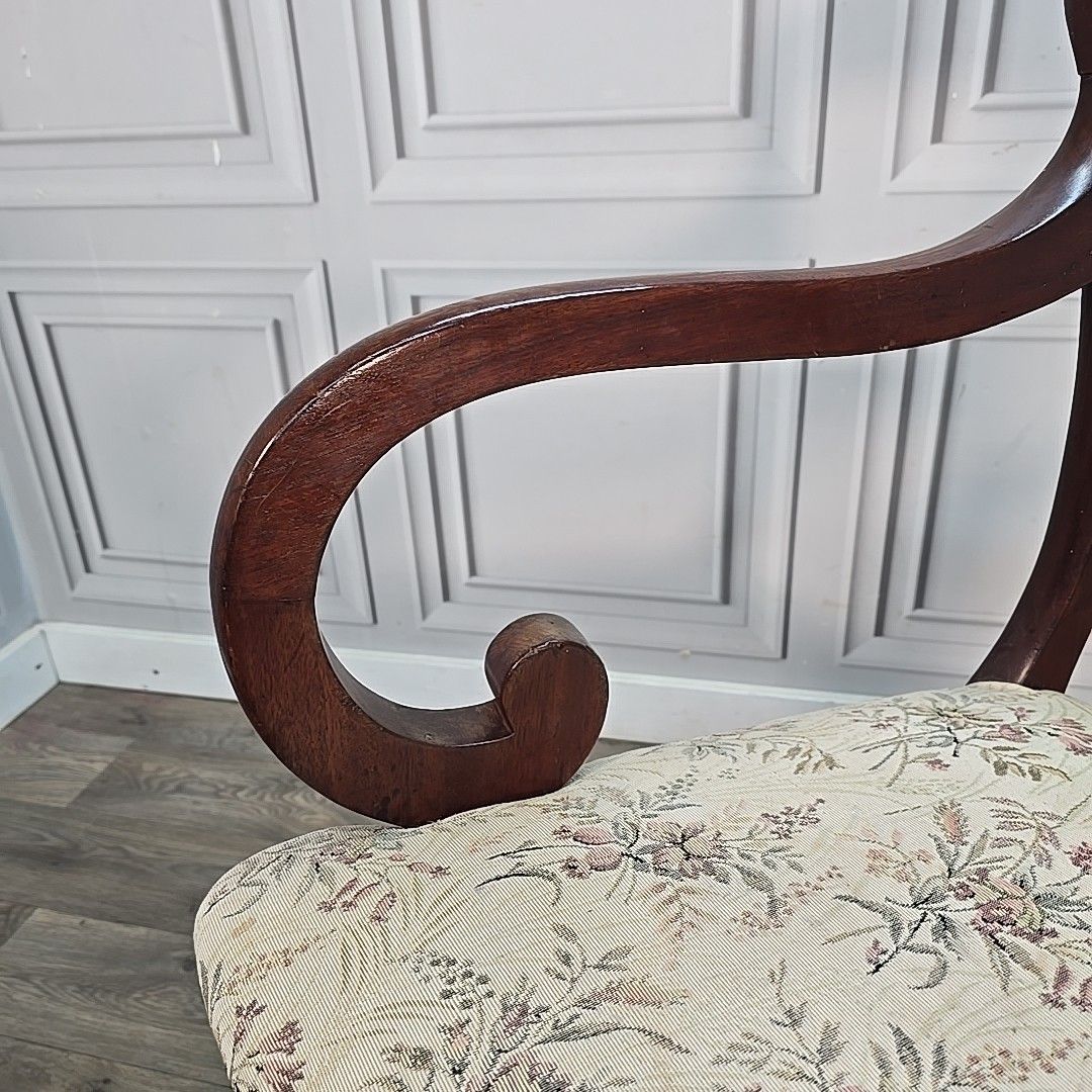photo furniture Antique Victorian Mahogany Armchair Solid Wood Regency Style Carver Desk Chair