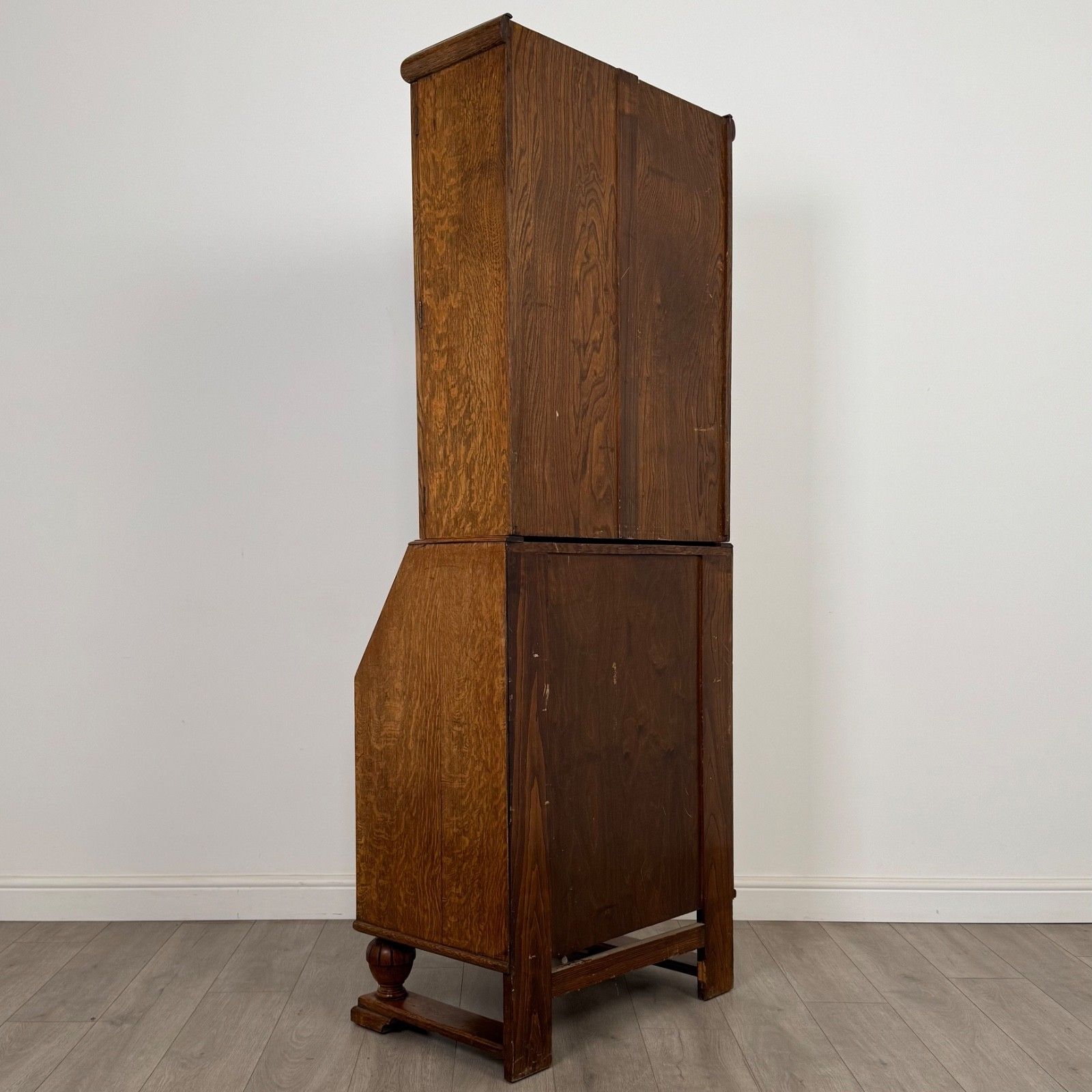 Antique 20th Century Art Deco Golden Oak Bureau Bookcase ( Af 5245 ) photo vinterior
