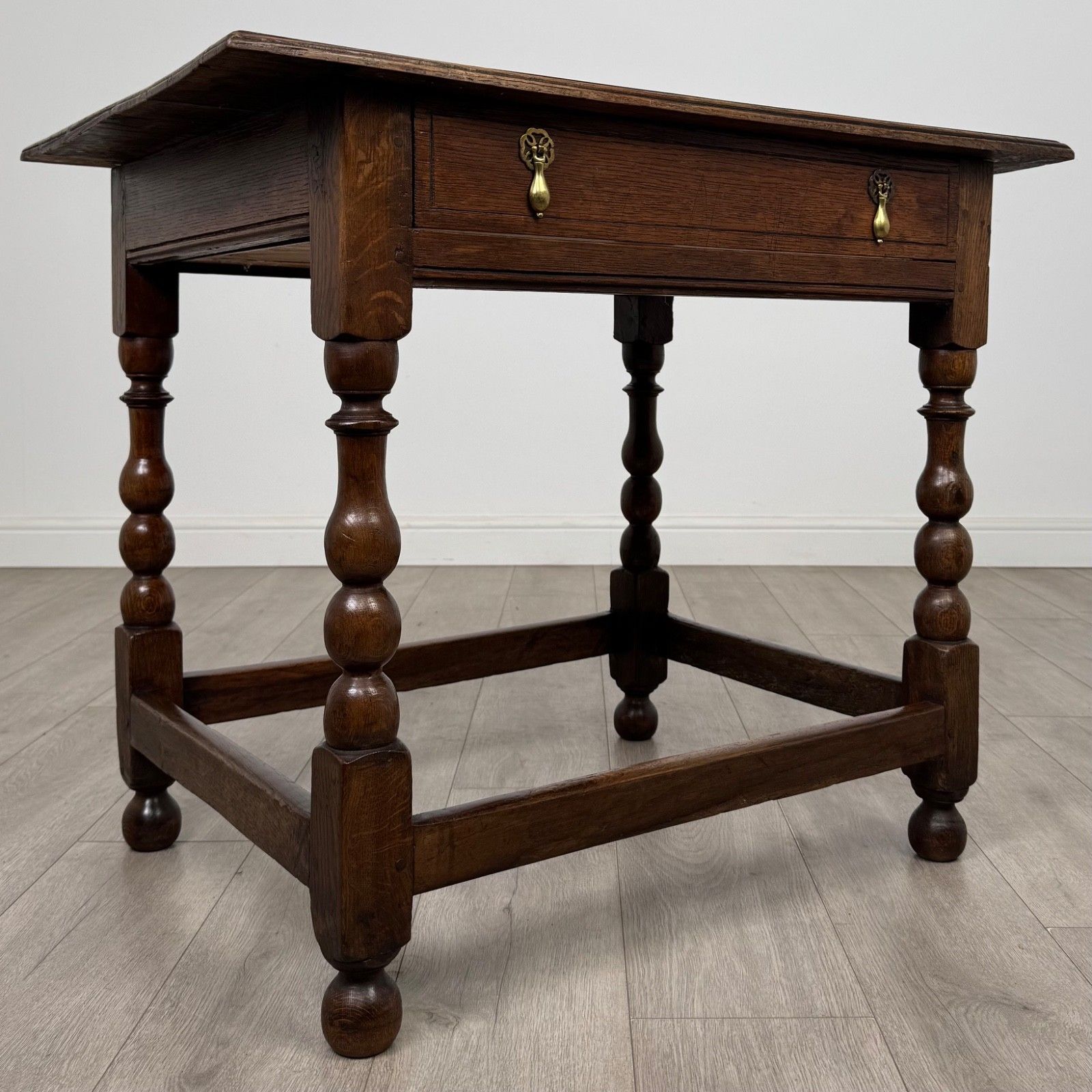 Antique 18th Century Georgian Bobbin Turned Side Table In Oak ( Af 5234 ) photo vintage