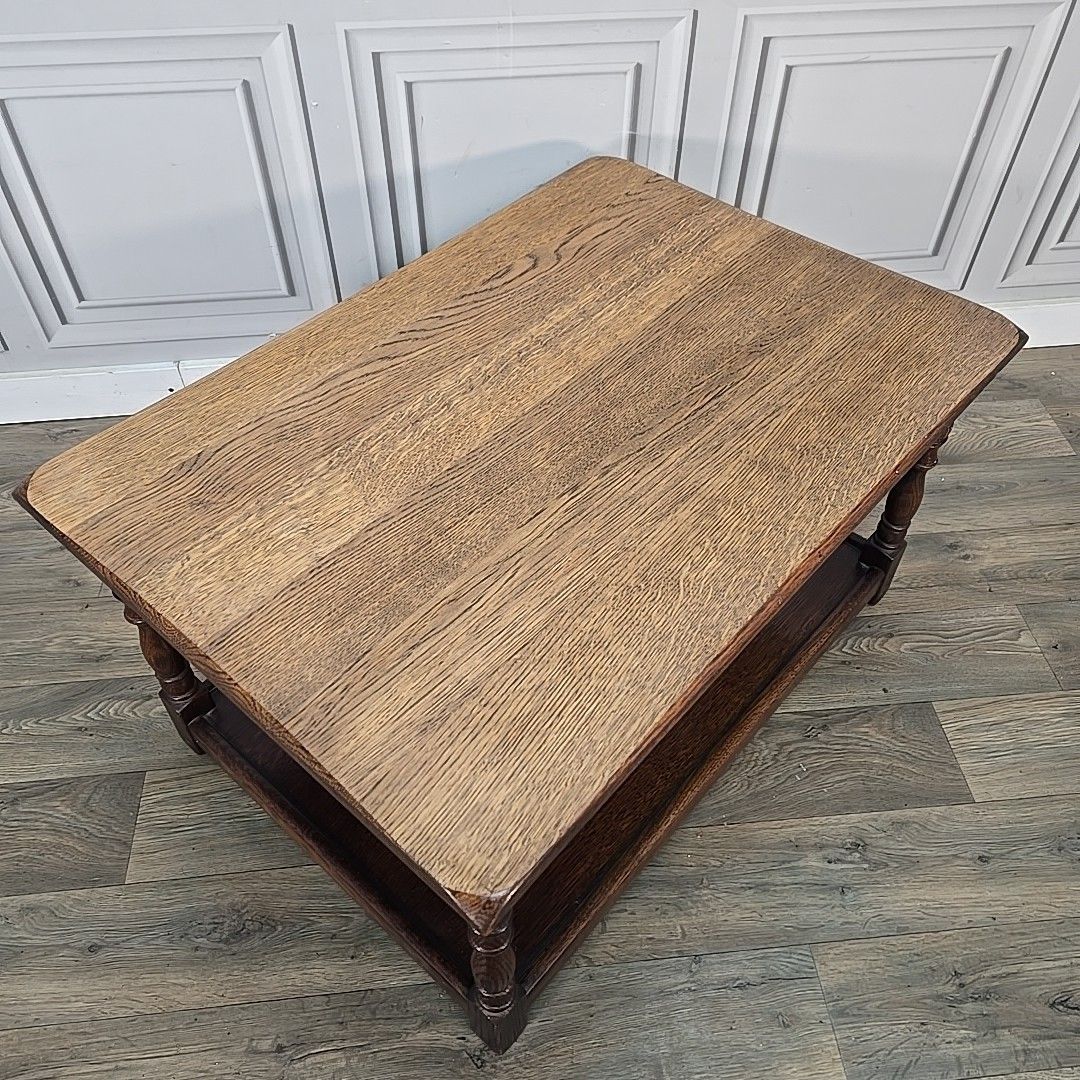 Vintage Oak Coffee Table Old Mill Antique Jacobean Style Vintage Gothic Wood photo Furniture