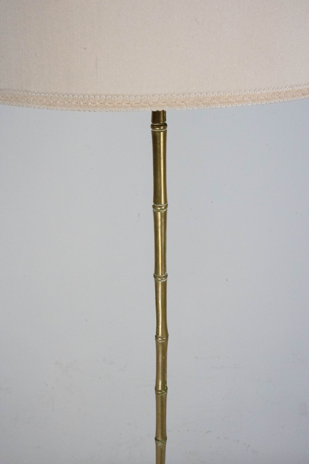 photo furniture Mid Century Italian Solid Brass Faux Bamboo Floor Lamp, 1960s