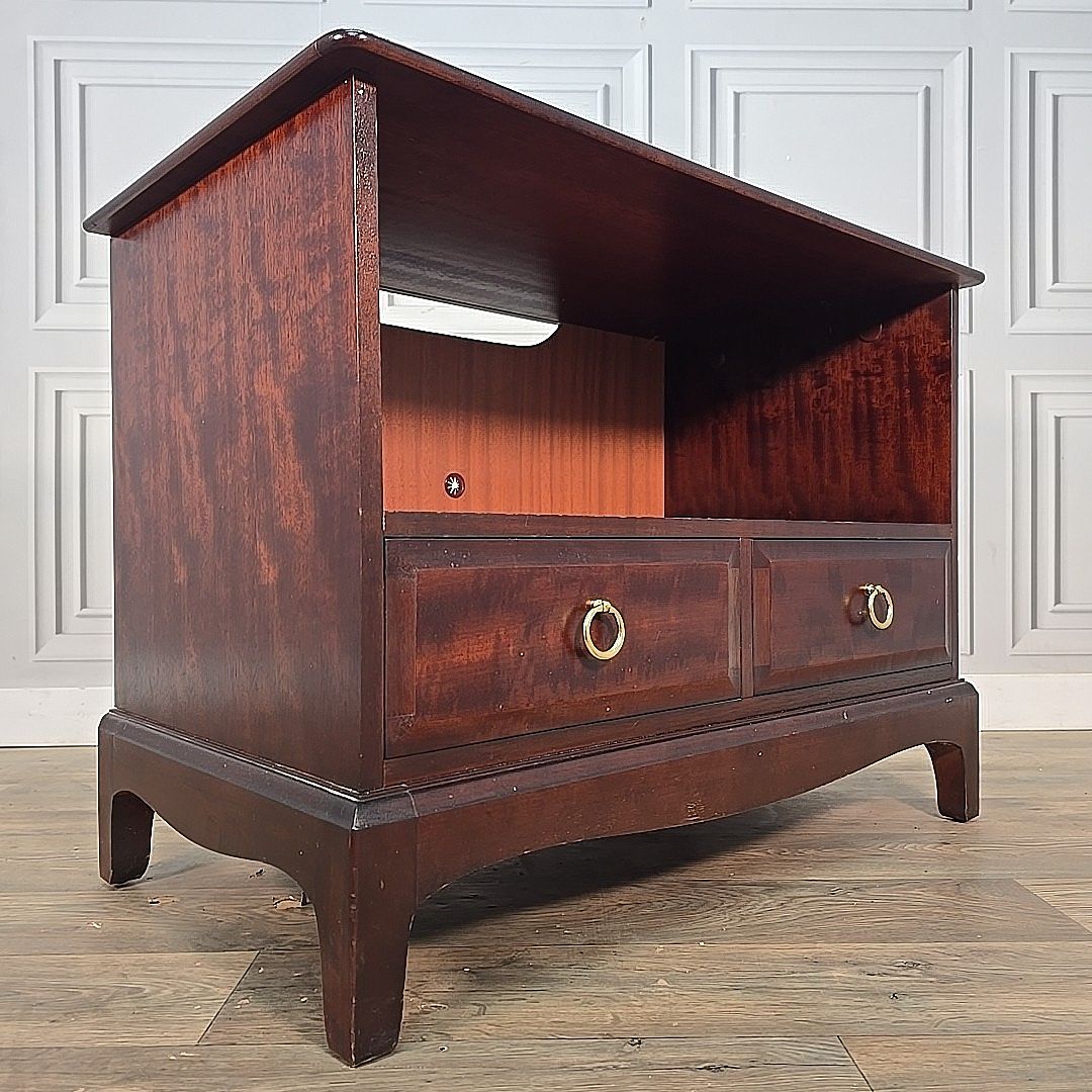 Stag Minstrel Tv Unit Media Cabinet Mahogany 2 Drawer Vintage Retro Table
