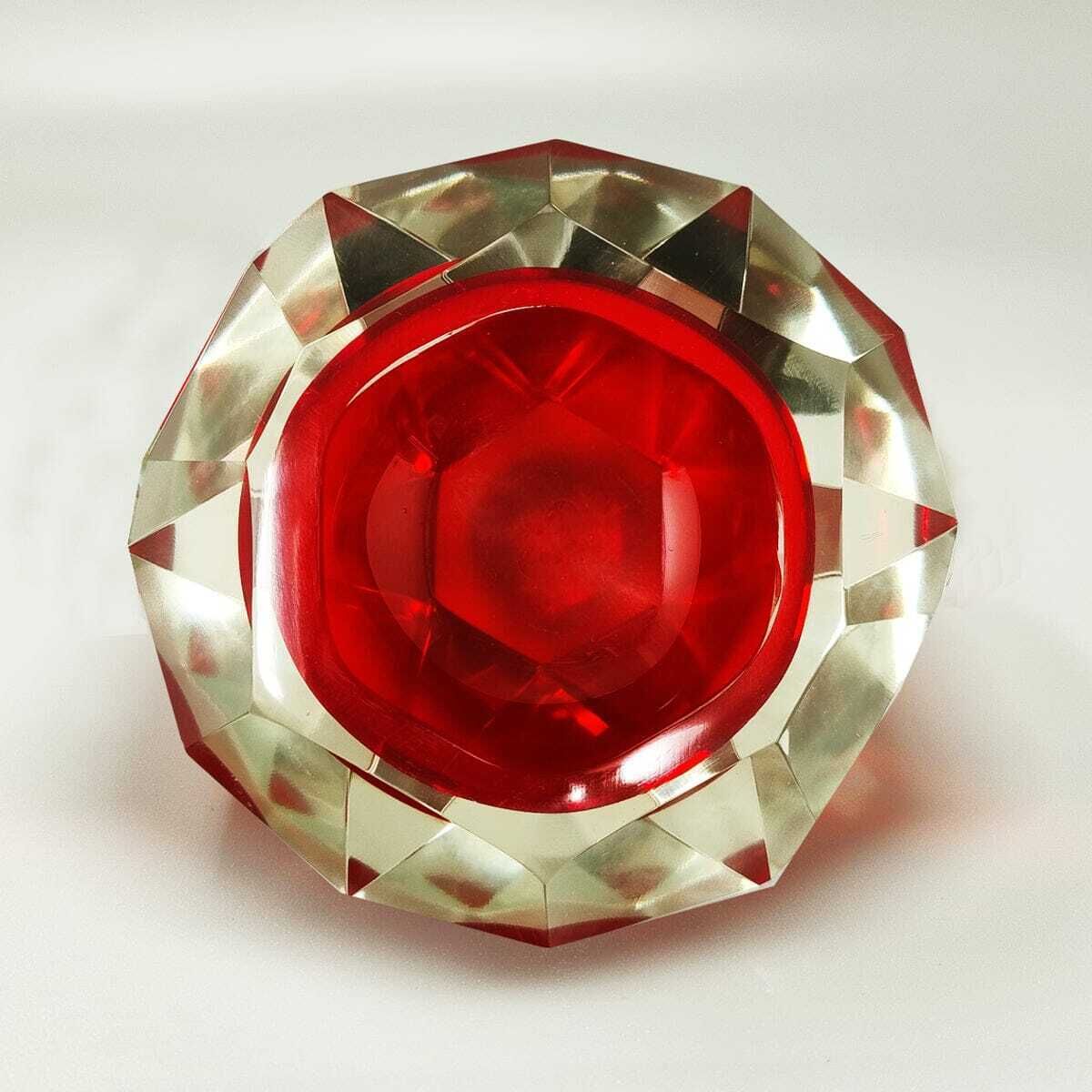1960s Astonishing Red Ashtray Or Vide Poche By Flavio Poli For Seguso photo Home Decor