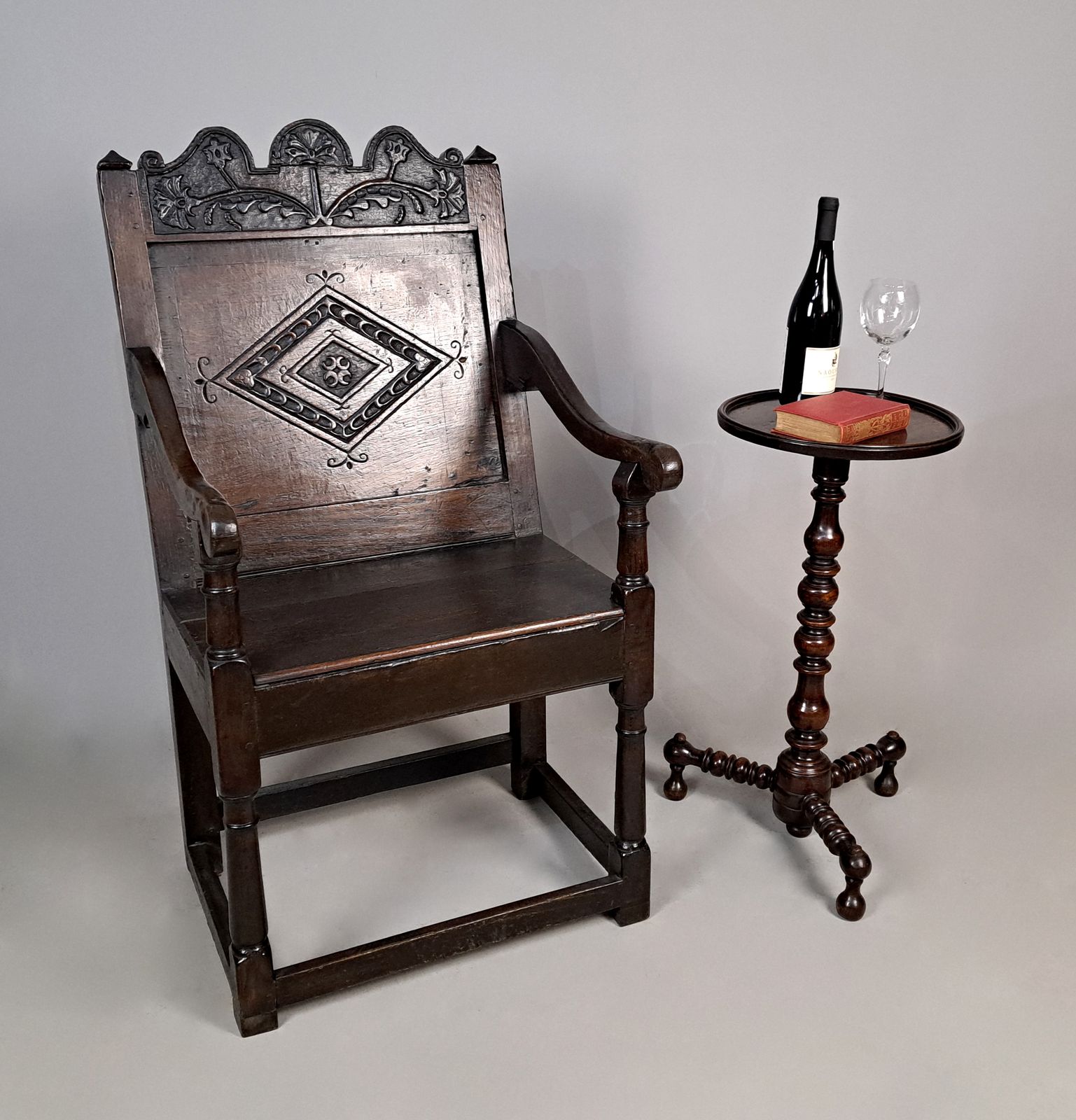 English Oak Yorkshire Wainscot Armchair C. 1635 photo furniture